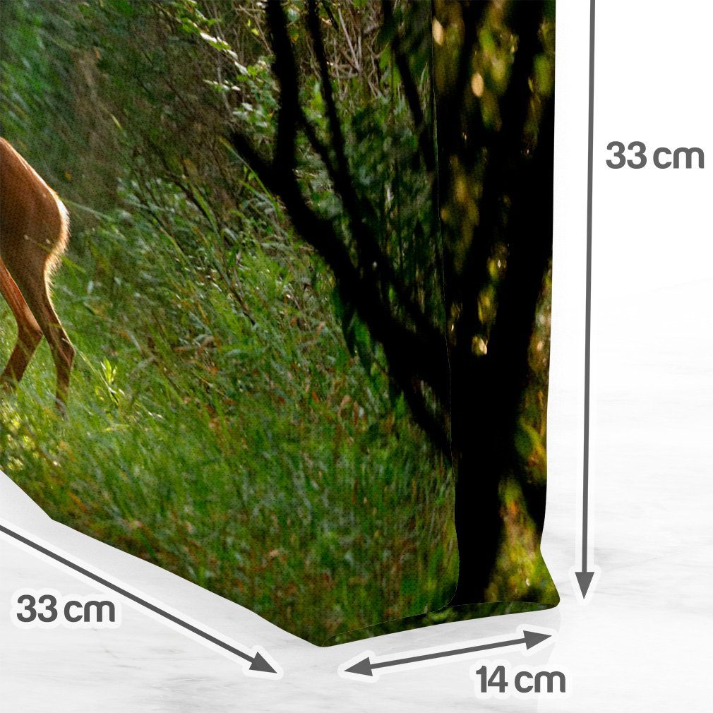 Reh Wald Waldbewohner Bäume Henkeltasche Bl Schutzgebiet Wild Gras Tier Kitz (1-tlg), Natur VOID