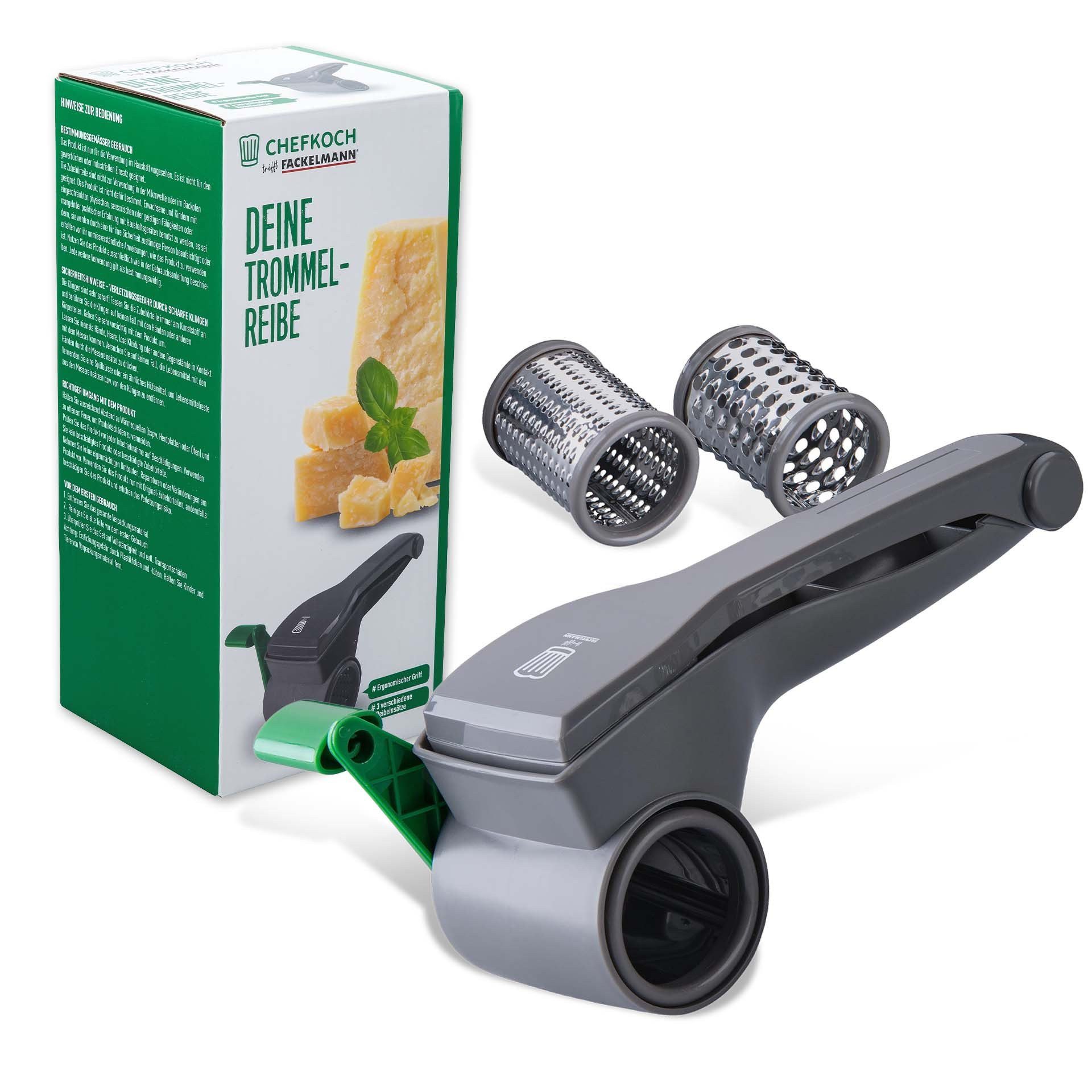 Chefkoch trifft Fackelmann Trommelreibe Trommelreibe für Gemüse, Käse oder Nüsse