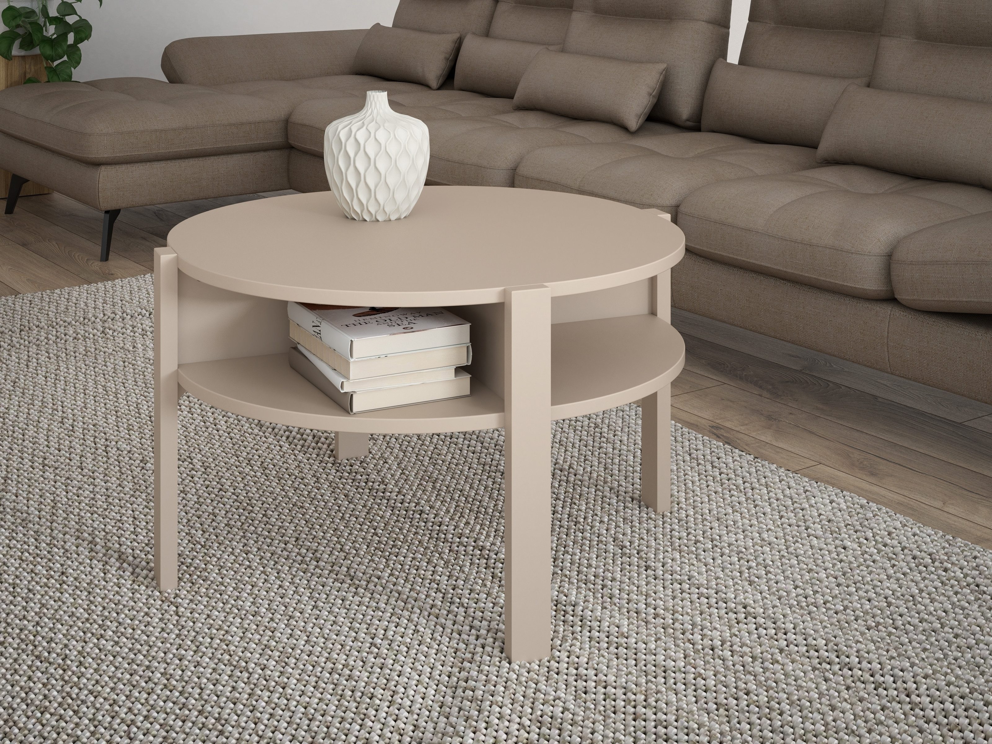 PREISBRECHER Couchtisch BREATHTAKER, rund, 4 Fächer, günstig online kaufen