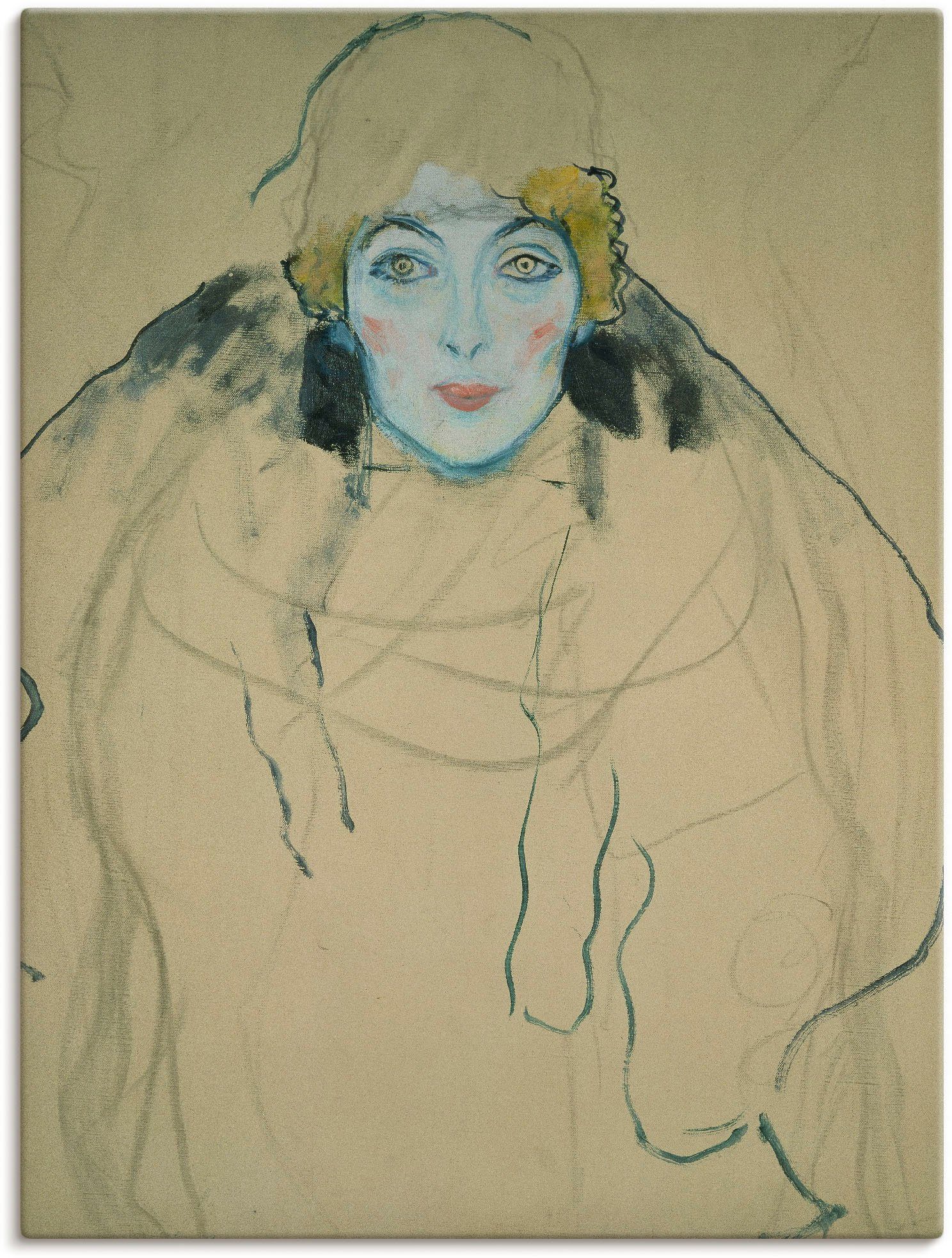 Artland Wandbild Frauenkopf. versch. Frau Wandaufkleber 1918, als St), Leinwandbild, oder Alubild, Größen in (1 Poster