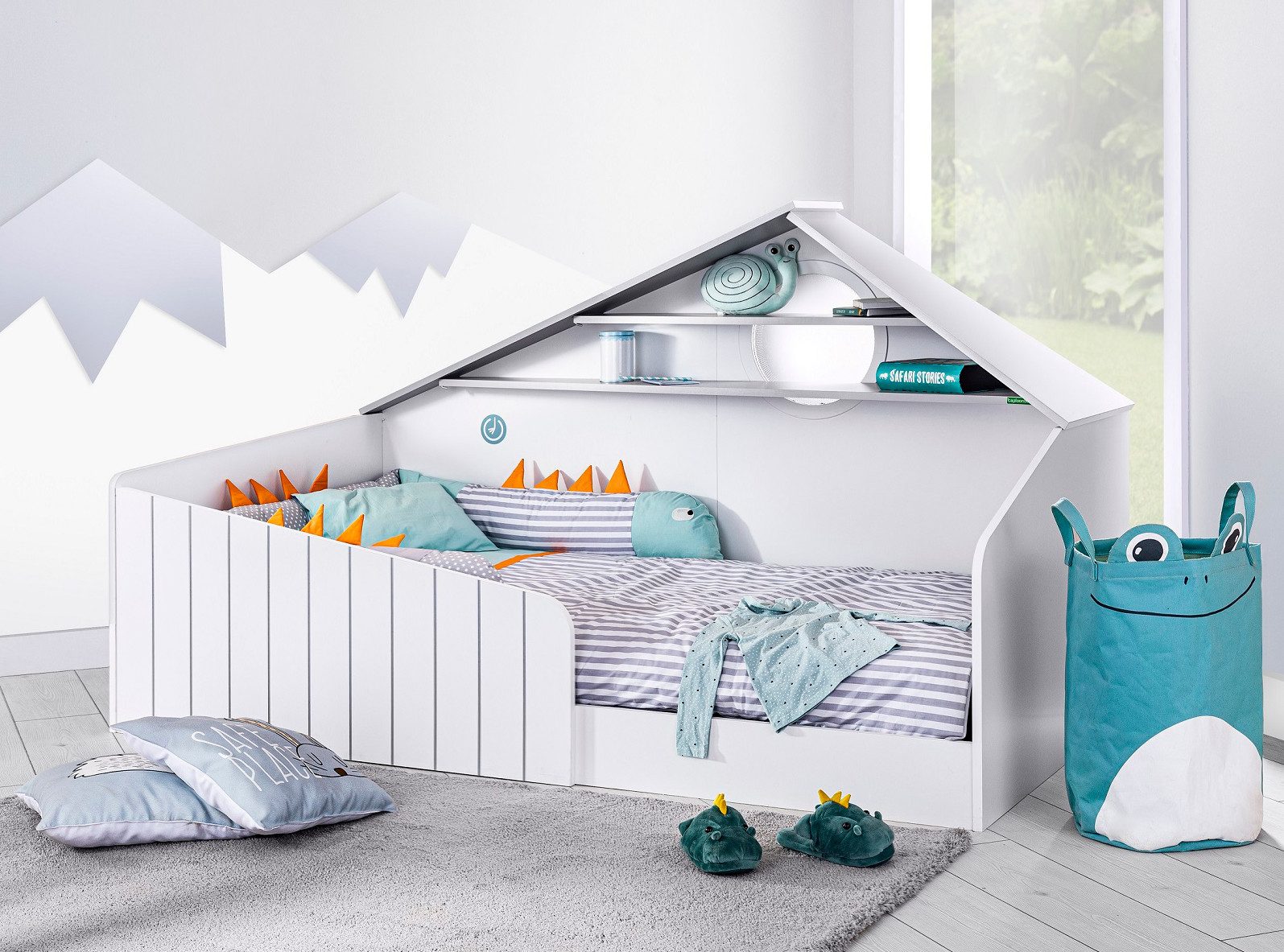 Möbel-Zeit Kinderbett Bodenbett BIRD HOUSE, 100x200 cm