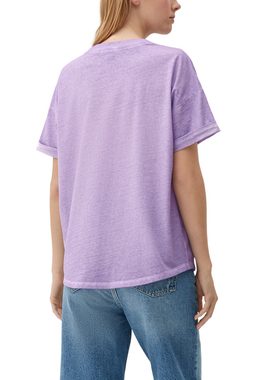 QS Kurzarmshirt T-Shirt mit Frontprint Waschung