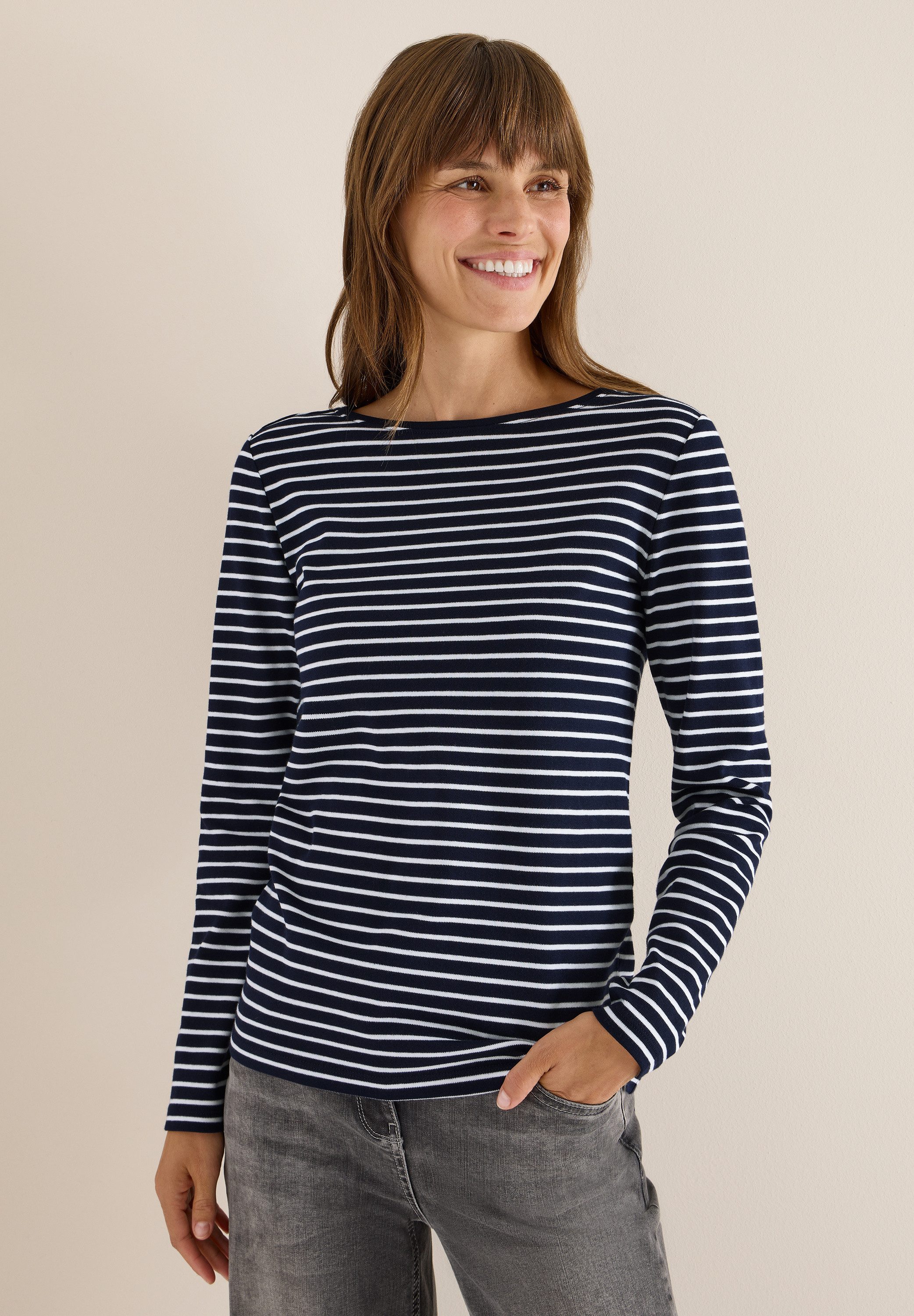 CECIL Langarmshirt aus reiner Baumwolle