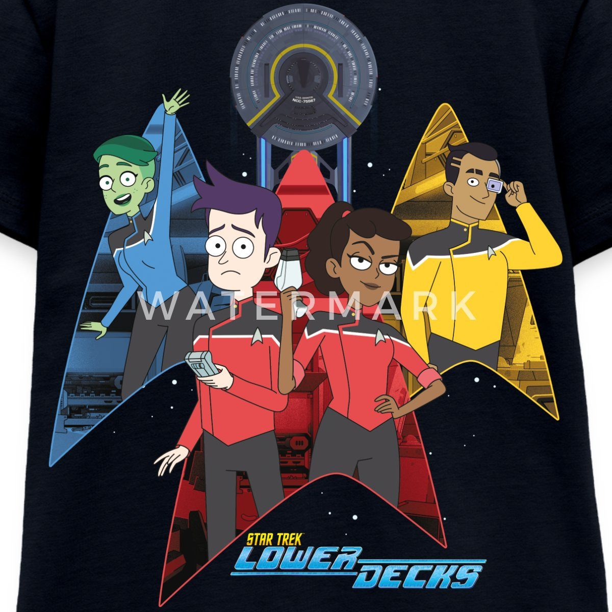 Spreadshirt T-Shirt Star Trek Lower Decks Crew Gruppenbild Kinder Premium T-Shirt (1-tlg)