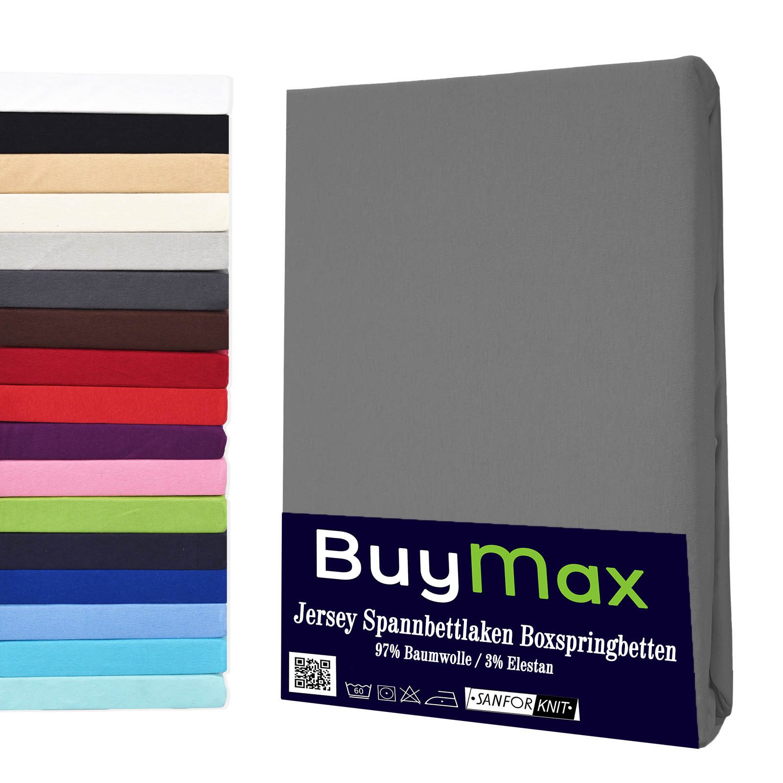 Buymax Натяжные простыни Wasserbett Натяжные простыни für Boxspringbetten Matratzen bis 35 cm Höhe, Jersey, Gummizug: Rundumgummi, (1 Stück), Spannbetttuch 97% Baumwolle, 3% Elasthan, atmungsaktiv, 40 cm Steghöhe