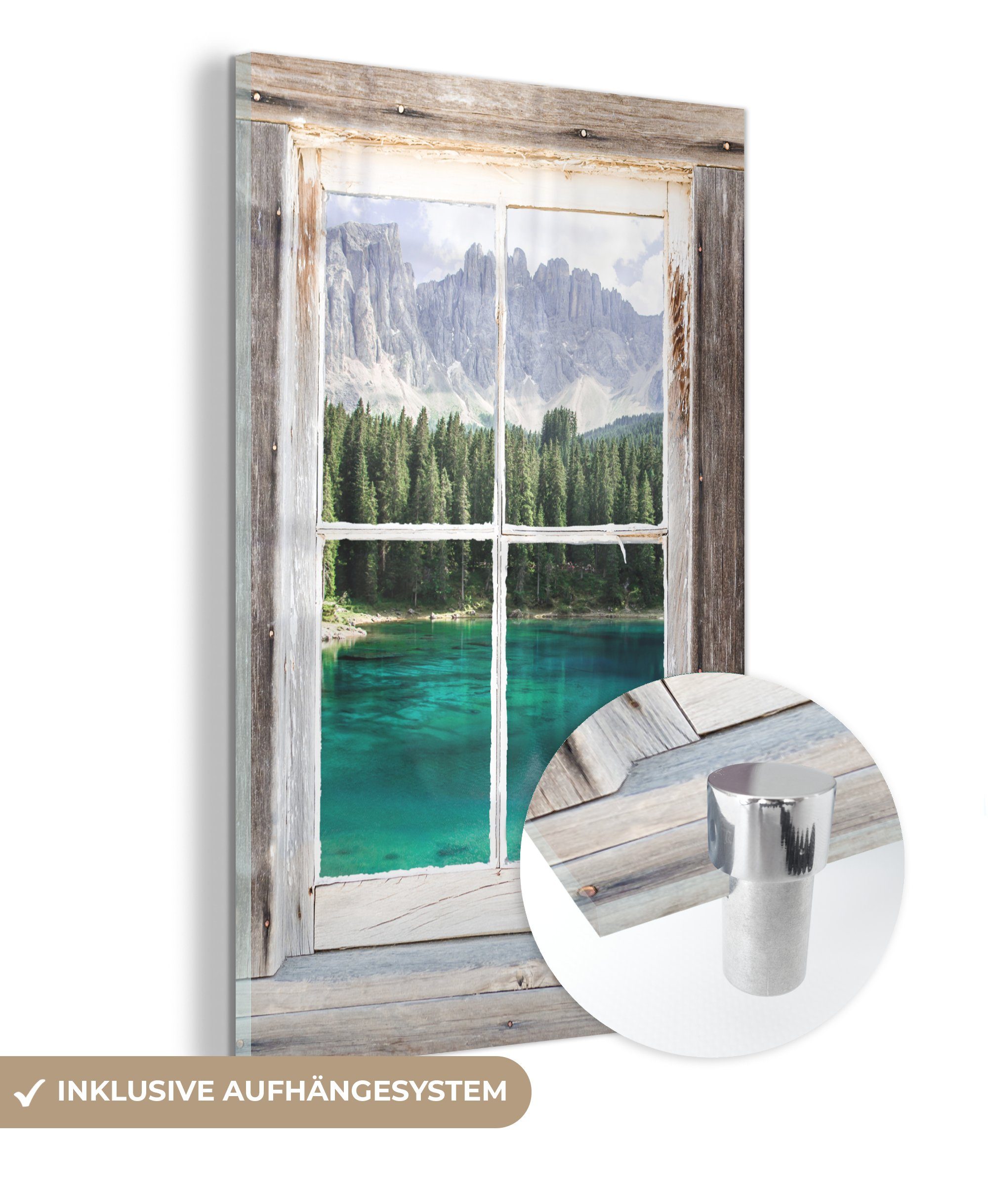 MuchoWow Acrylglasbild Aussicht - Italien - Berg, (1 St), Glasbilder - Bilder auf Glas Wandbild - Foto auf Glas - Wanddekoration