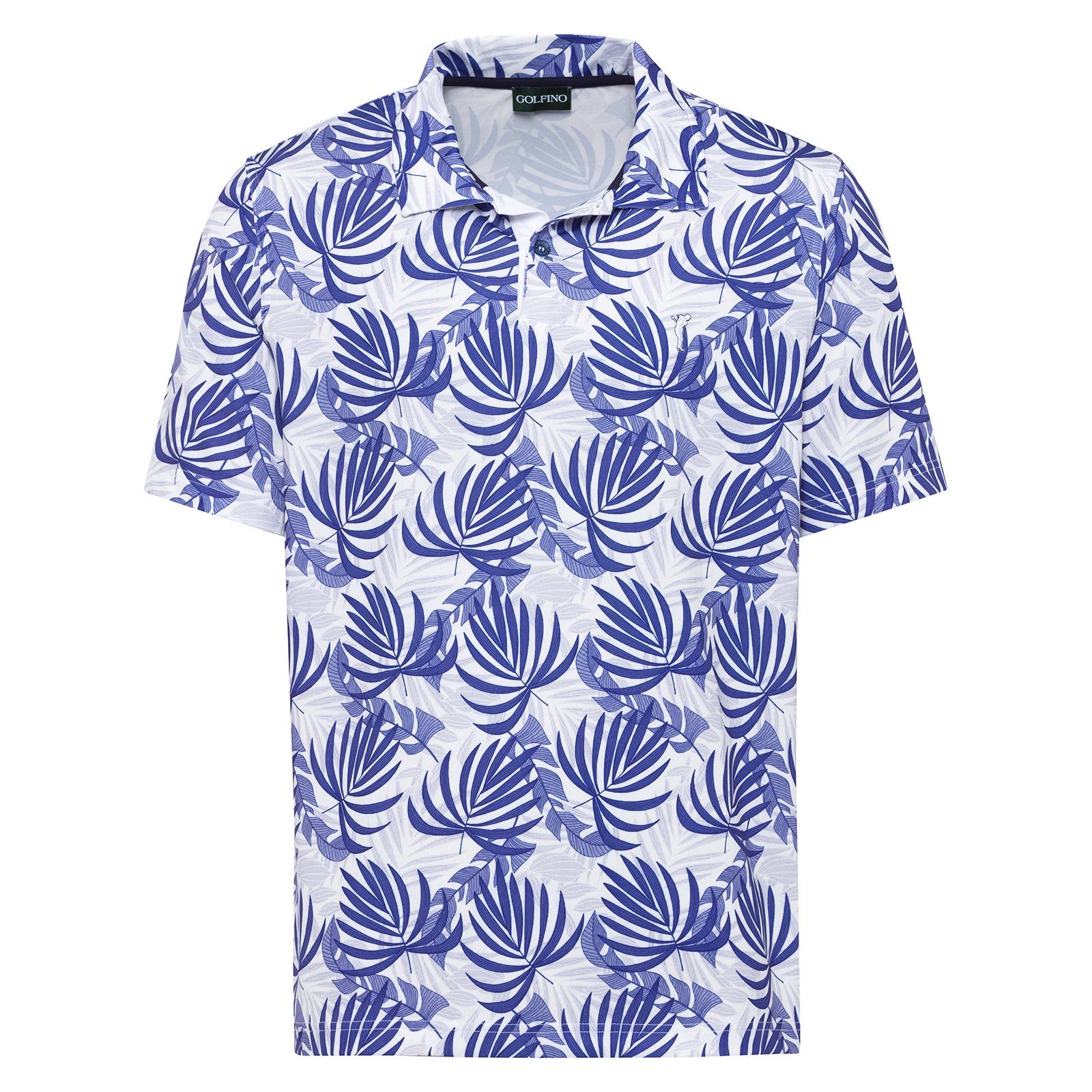 GOLFINO Poloshirt Golfino Tropical Swing Printed Polo Optic White