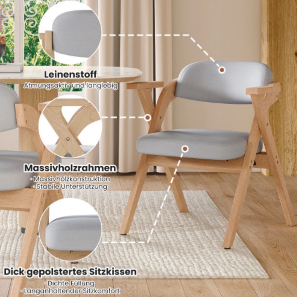 XDeer Esszimmerstuhl 2 klappbare Esszimmerstühle, Küchenstuhl Atmungsaktiv, faltbar und, und verstaubar,für Esszimmer, Wohnzimmer