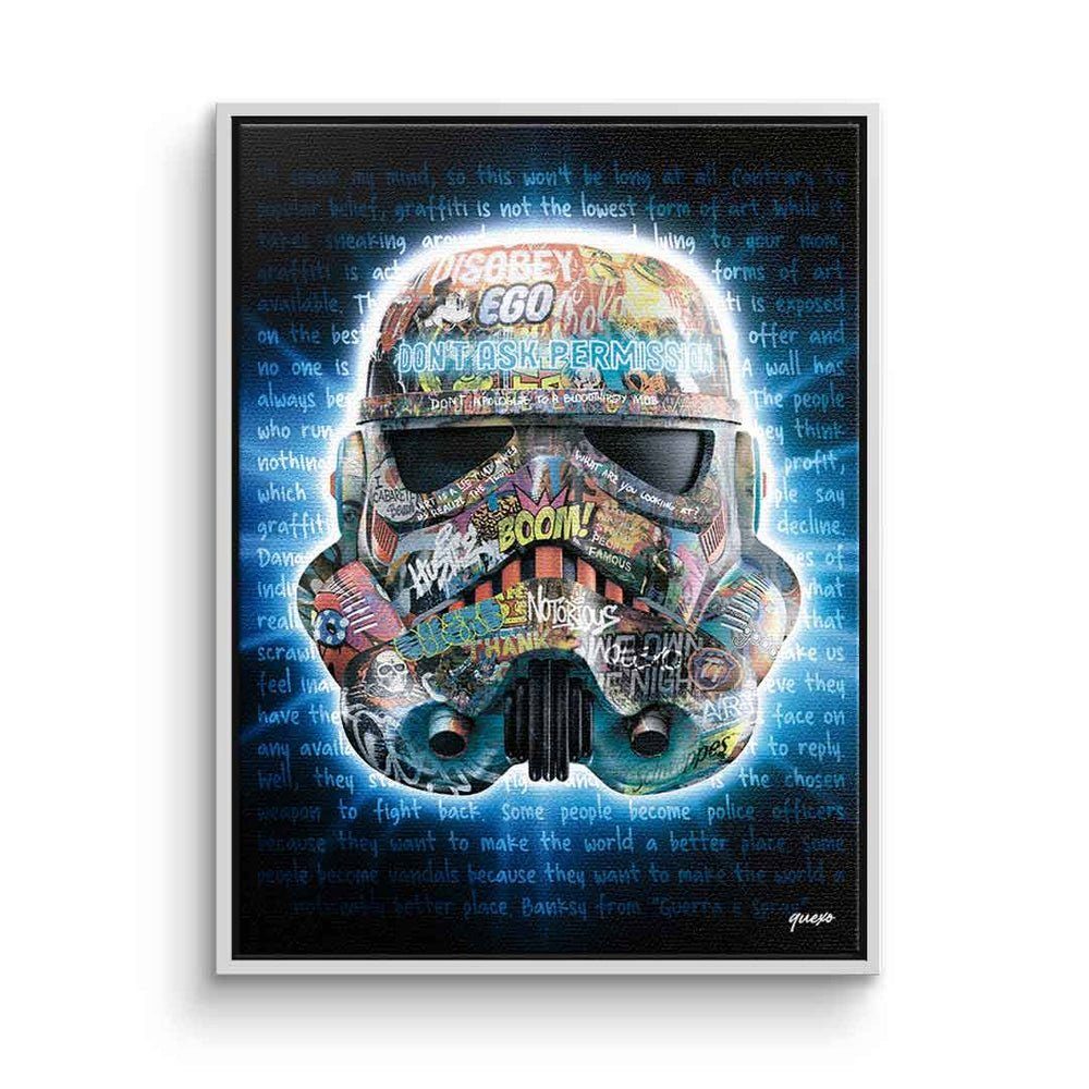 Pop graffiti Leinwandbild Rahmen Star DOTCOMCANVAS Stormtrooper Art DOTCOMCANVAS® Leinwandbild, weißer Wars