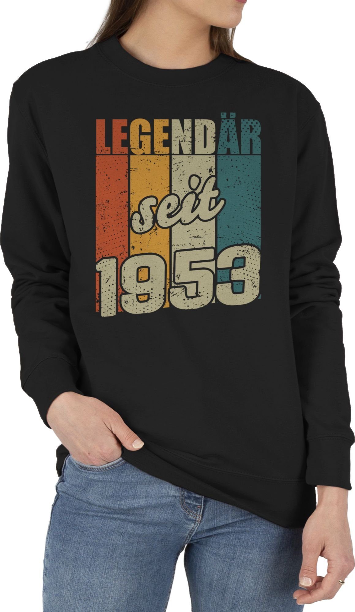 Schwarz 1953 (1-tlg) Sweatshirt Legendär Shirtracer Geburtstag 2 seit 70.