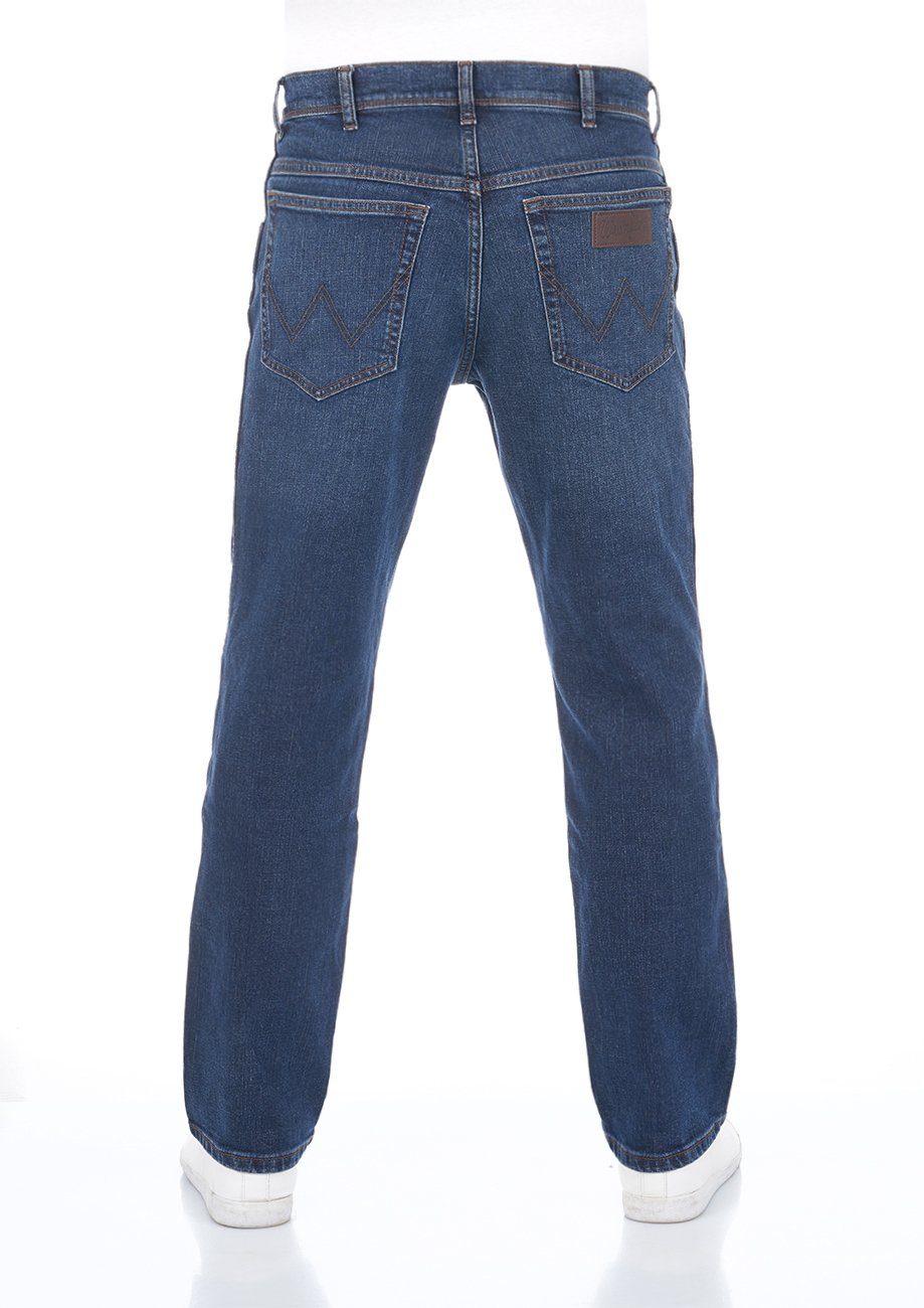 mit Denim Regular Jeanshose Fit (WSS1HN11Y) Blast Wrangler Blue Straight-Jeans Stretch Hose Herren Stretch Texas