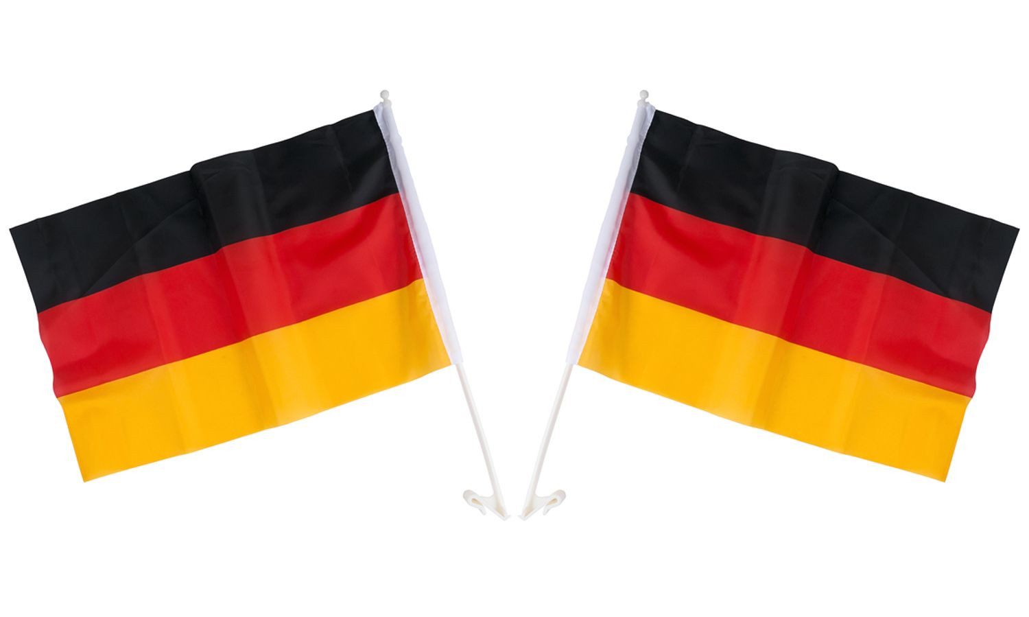 BURI Fahne 2x Auto-Deutschland-Fahne 45x30cm Autofahne Flagge Wimpel Fußball Fan