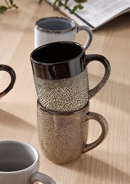 Ladelle Becher CAFE Becher mit Henkel schattiert grau 0,3 l, Steinzeug