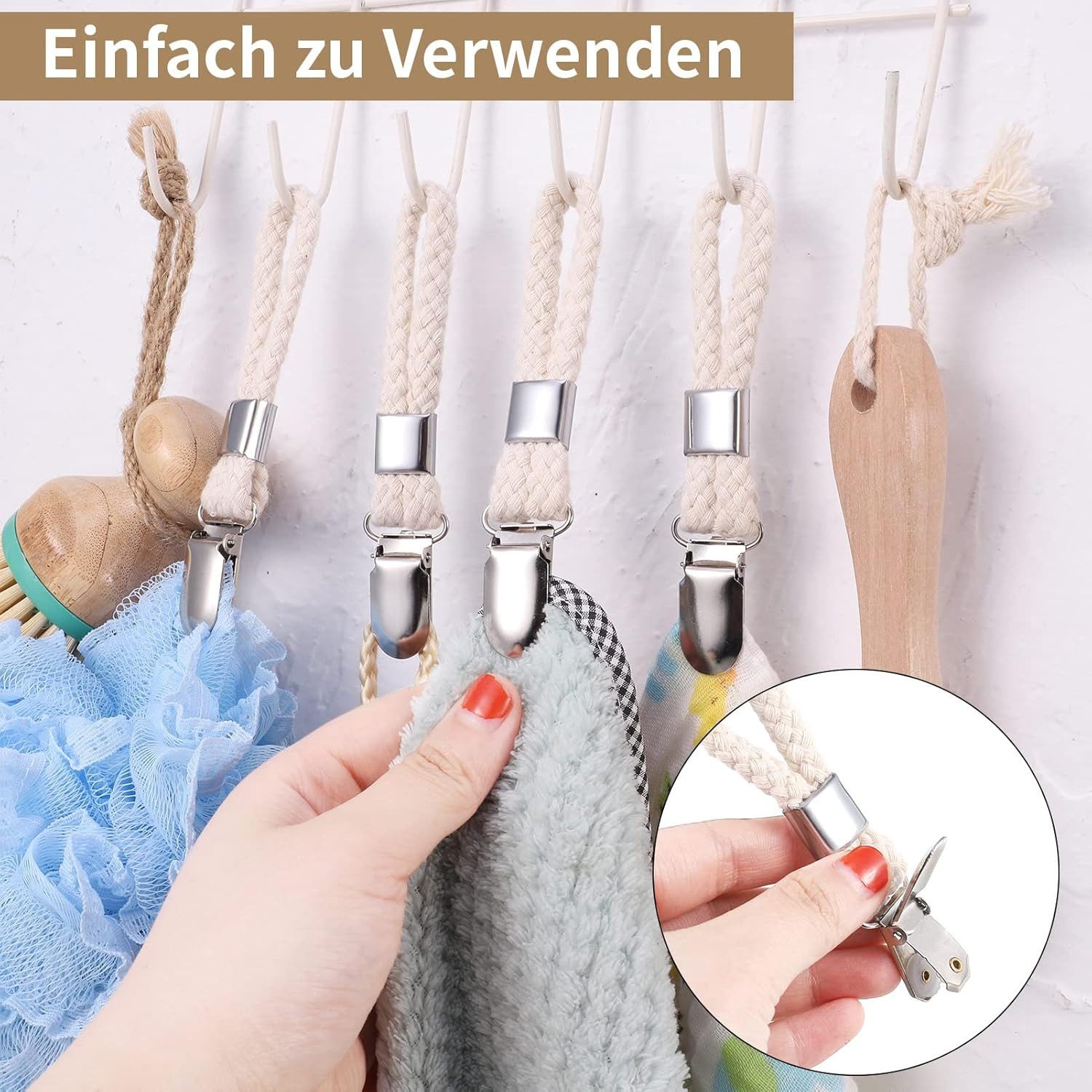 BlingBin Handtuchhaken 10 Stück Handtuch Clips Handtuchclips mit Schlaufen, günstig online kaufen