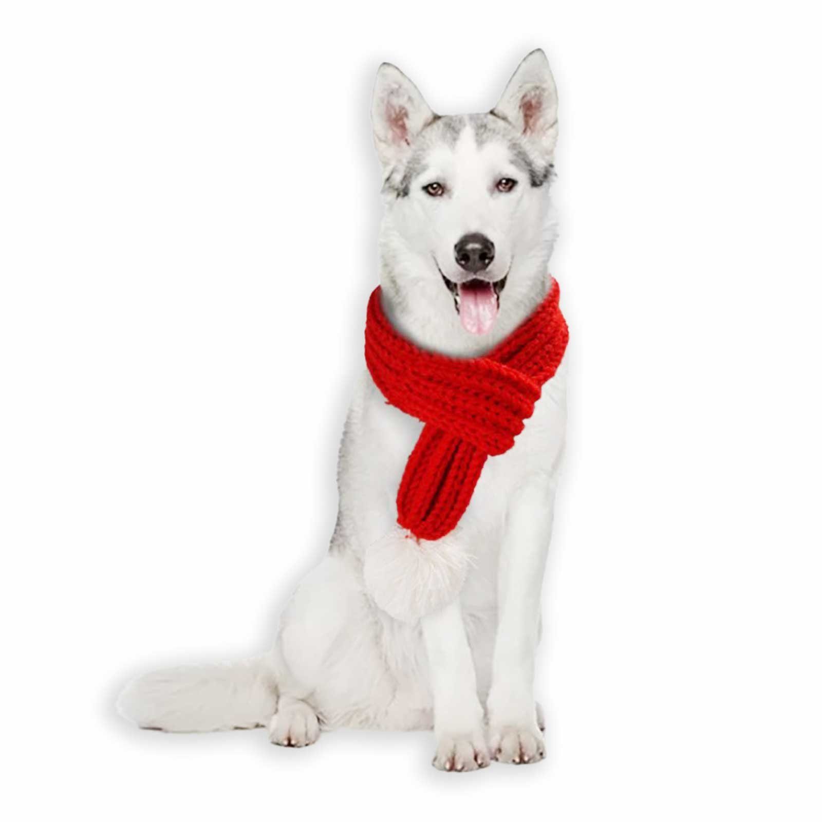 Monkimau Hunde-Halsband Hundeschal für große Hunde warm loop in rot, Acrylfasern