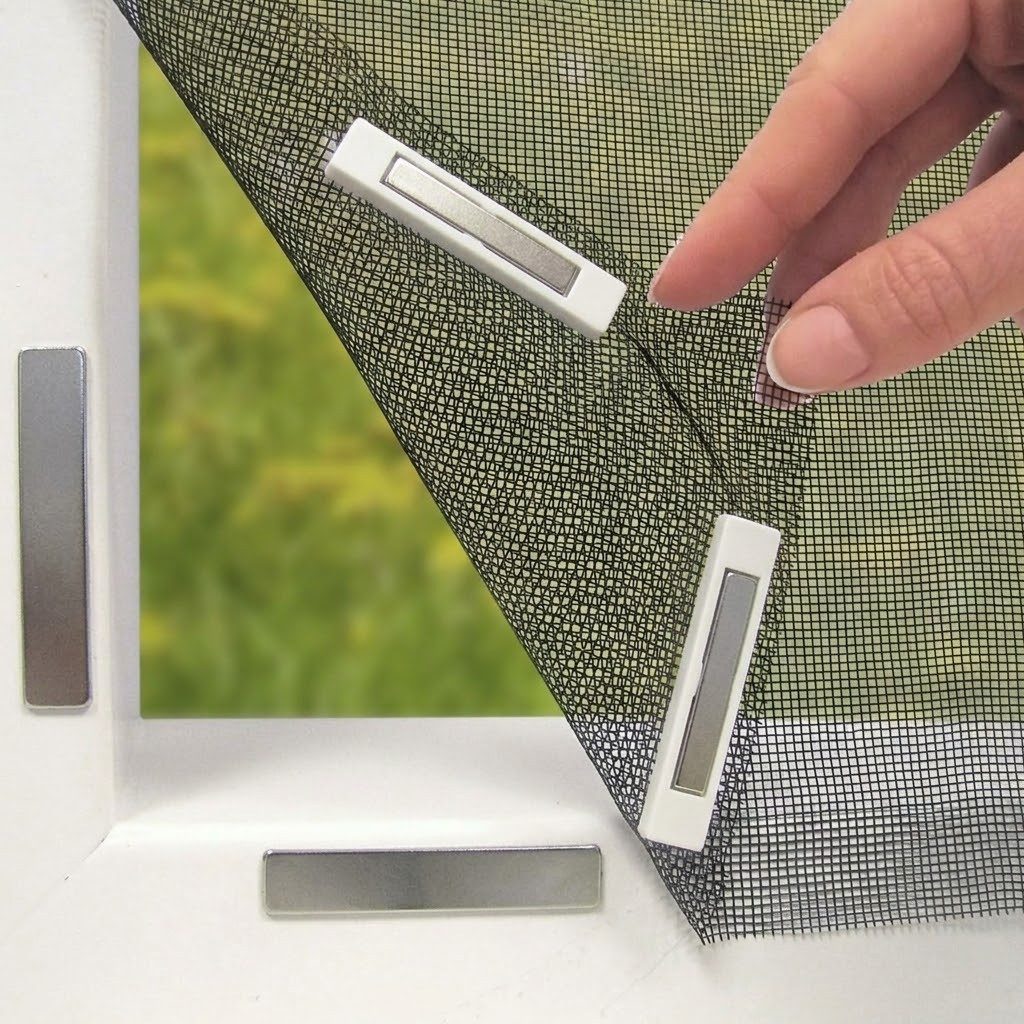 Montegoni Fliegengitter-Gewebe Magnet Fliegengitter Fenster zuschneidbar Moskitonetz ohne Bohren, (Einzelstück Fenster Netz, 1 Stück Fliegengitter Set), Ohne Bohren, magnetisch zuschneidbar, luftdurchlässig