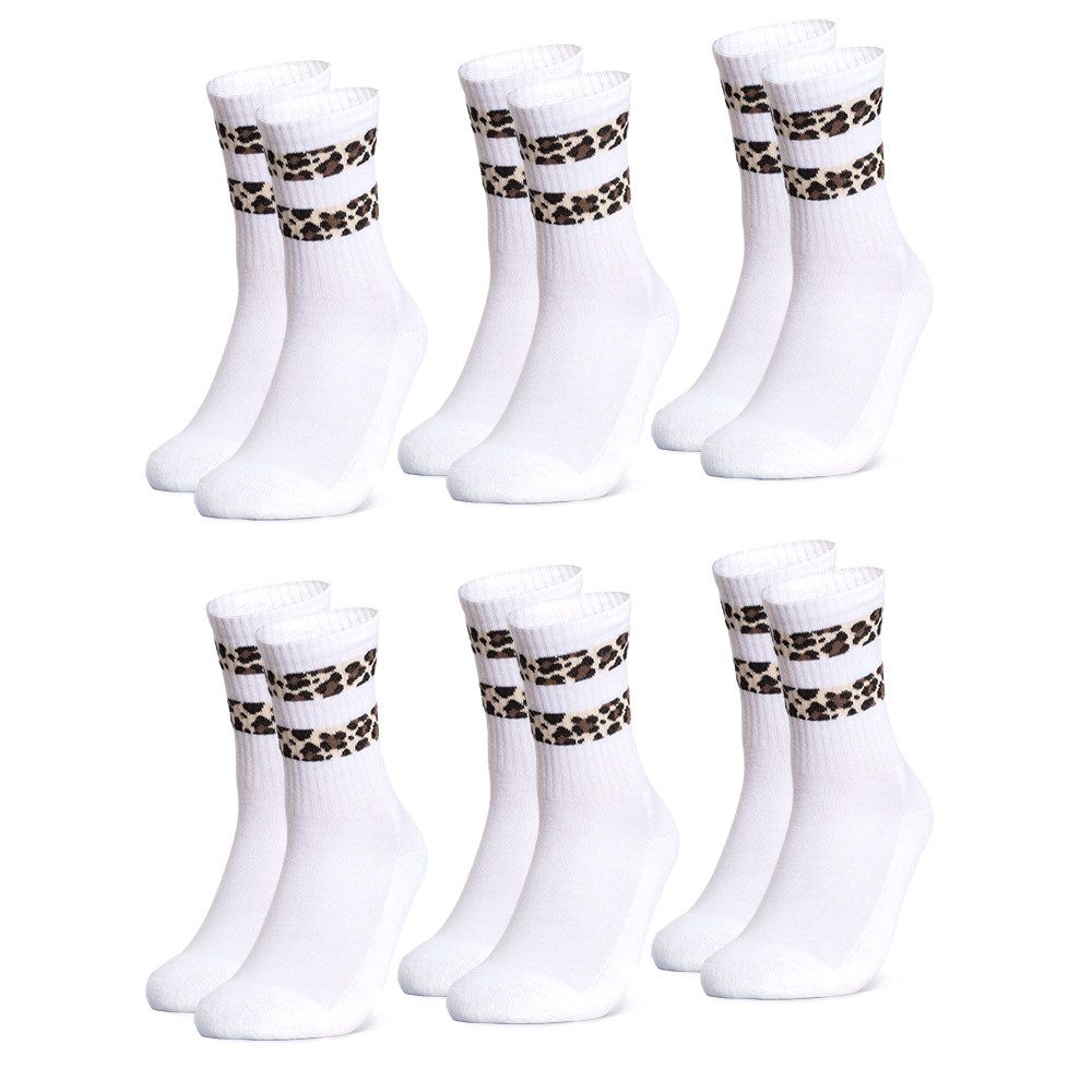 OCCULTO Tennissocken Damen Leoparden Muster Tennis günstig online kaufen