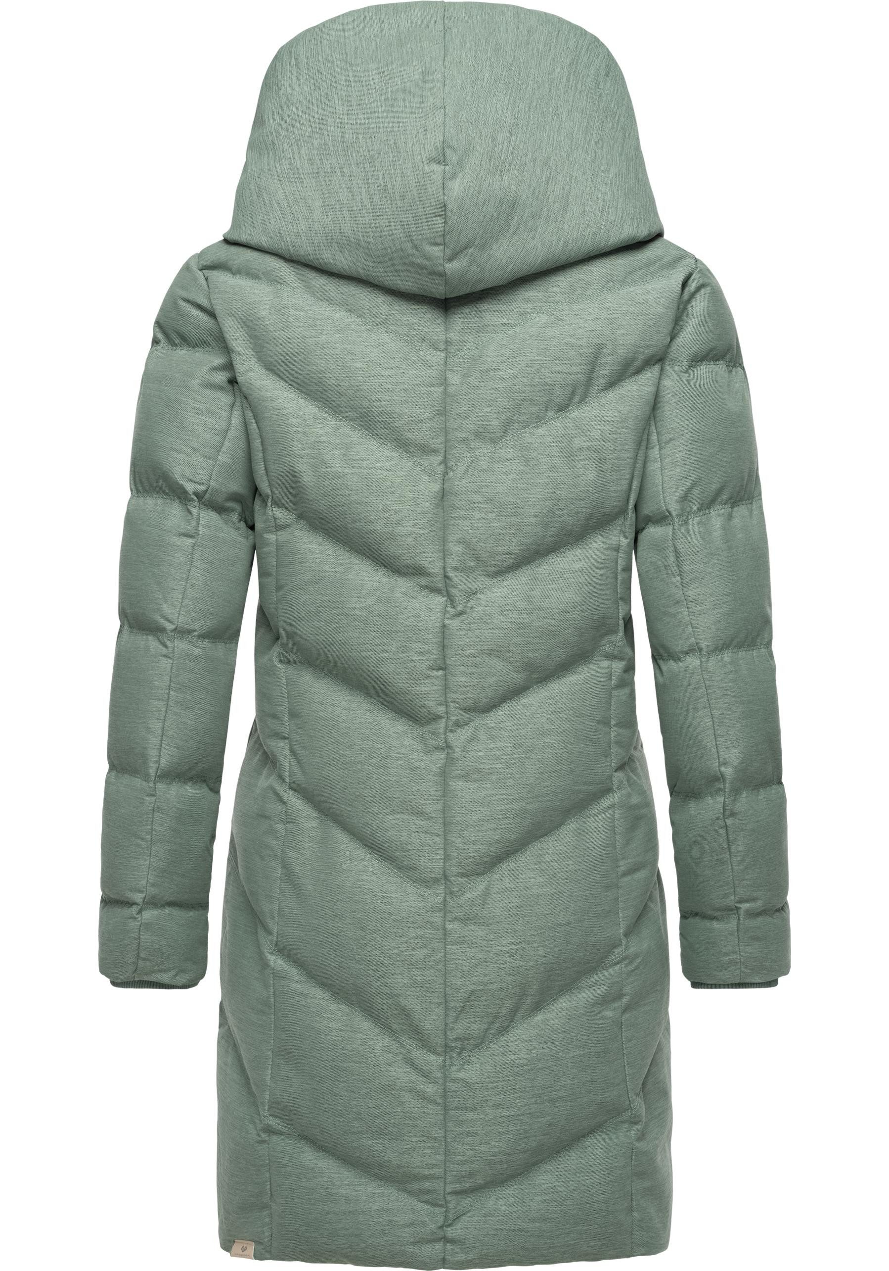 Ragwear Steppmantel Natalka Cosy wasserdichter Mantel mit flauschigem Kunstfell-Kragen