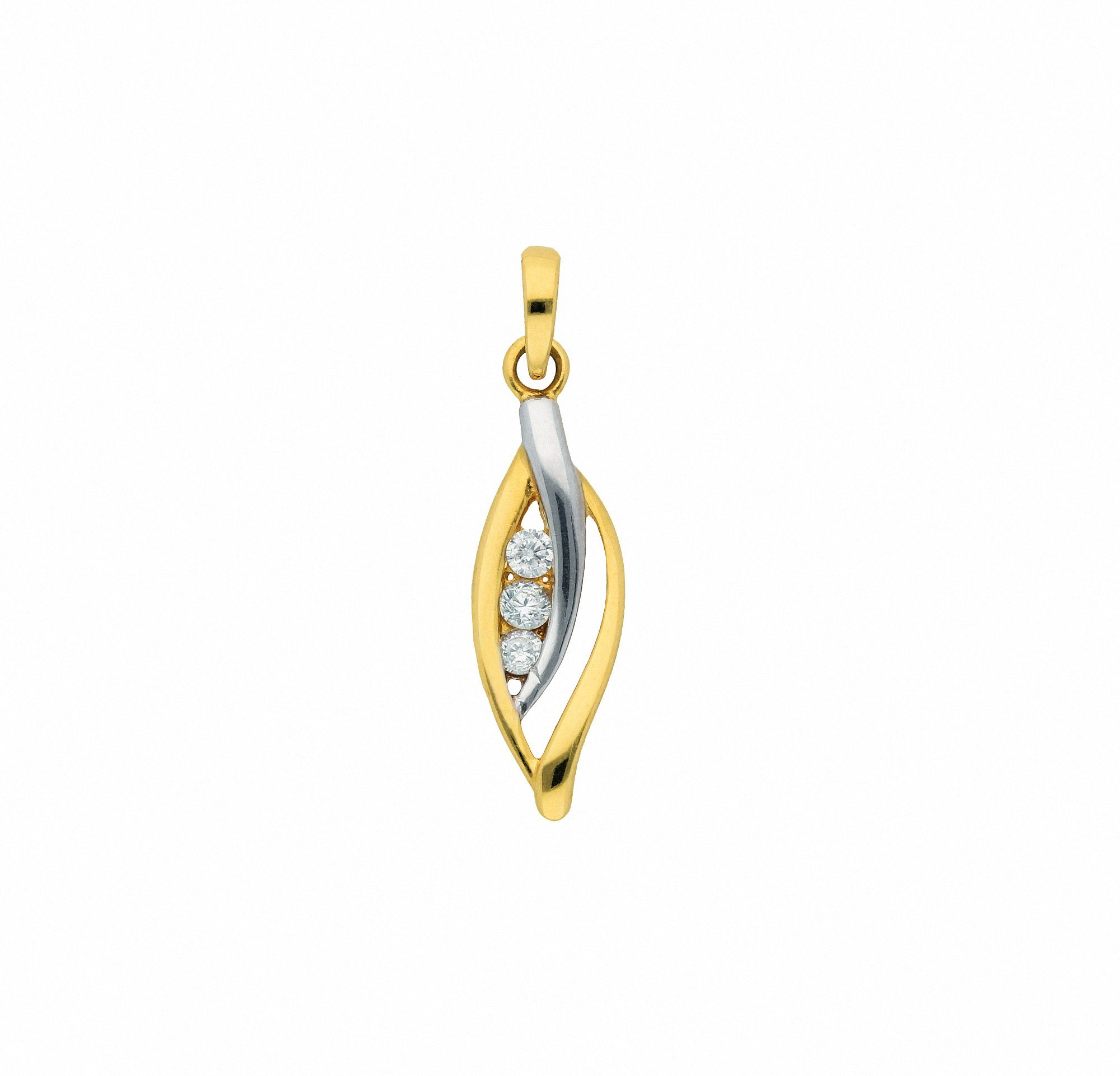 Adelia´s Kettenanhänger Damen Goldschmuck 333 Gold Anhänger mit Zirkonia,  Goldschmuck für Damen, Maße - Breite 5,9 mm - Höhe 18,9 mm