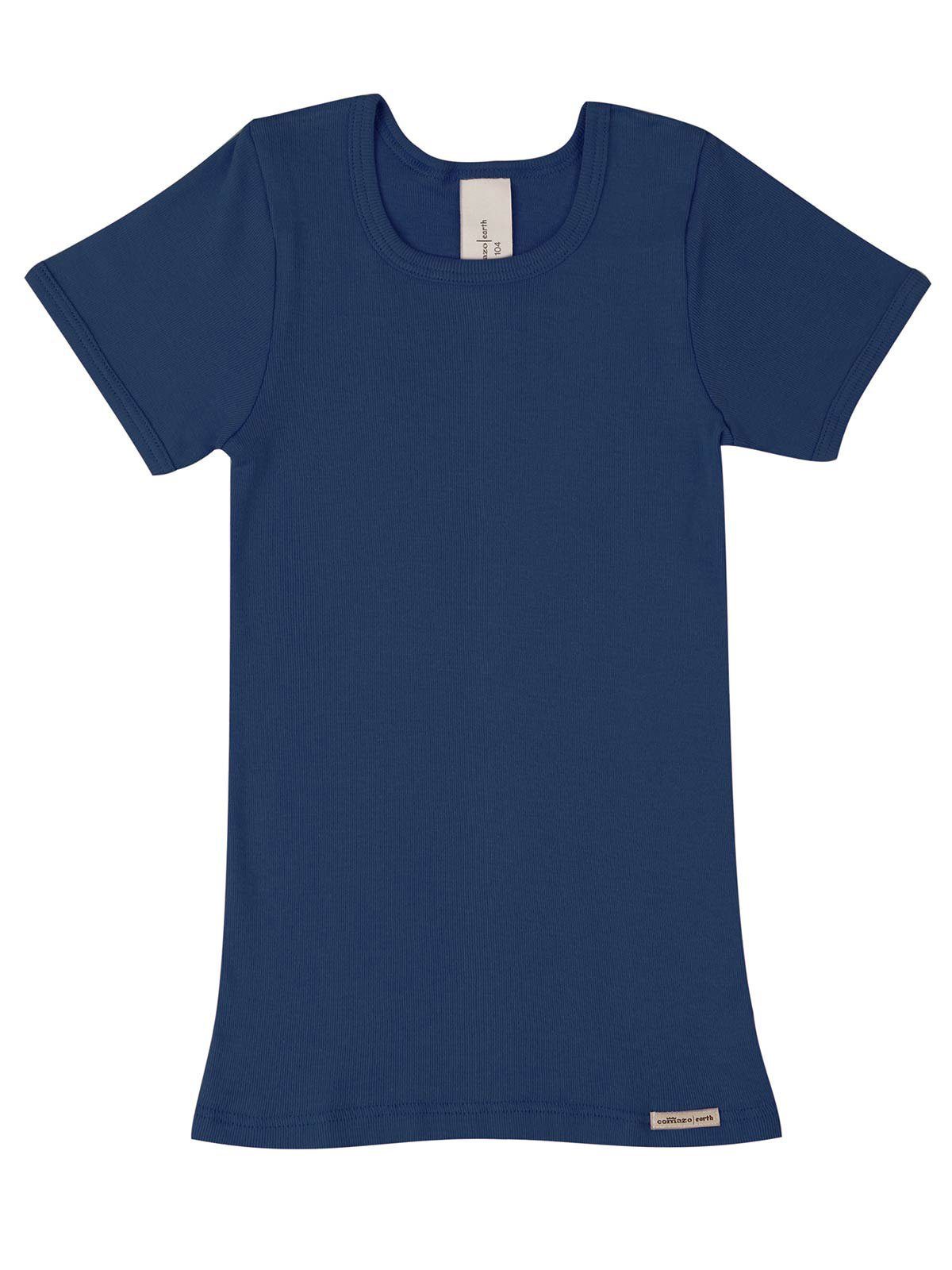 COMAZO Unterhemd Kinder Shirt Kurzarm (Stück, 1-St) Vegan marine