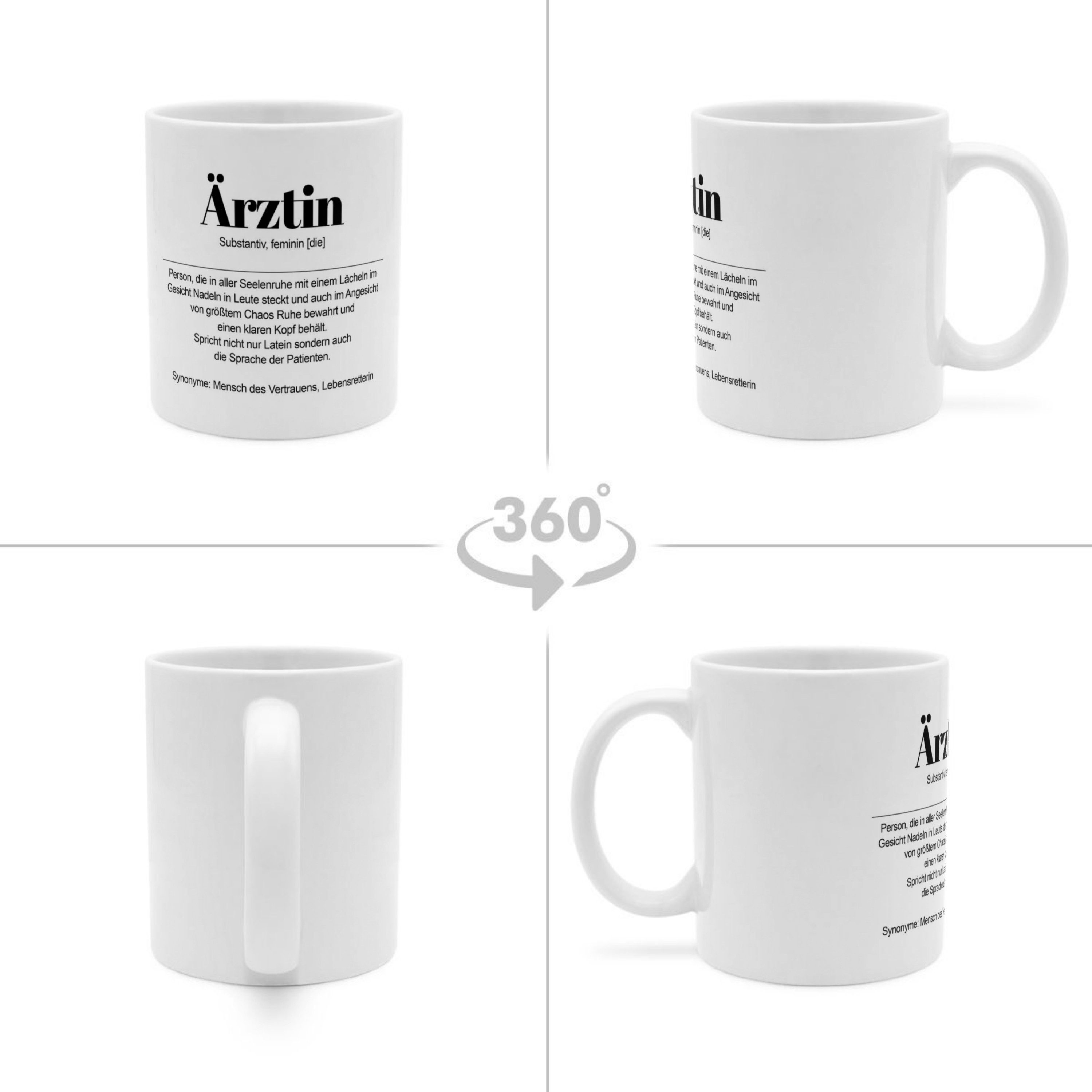 PhotoFancy Tasse mit Definition 'Ärztin' - Tasse mit Spruch, Tasse Standard - Weiß