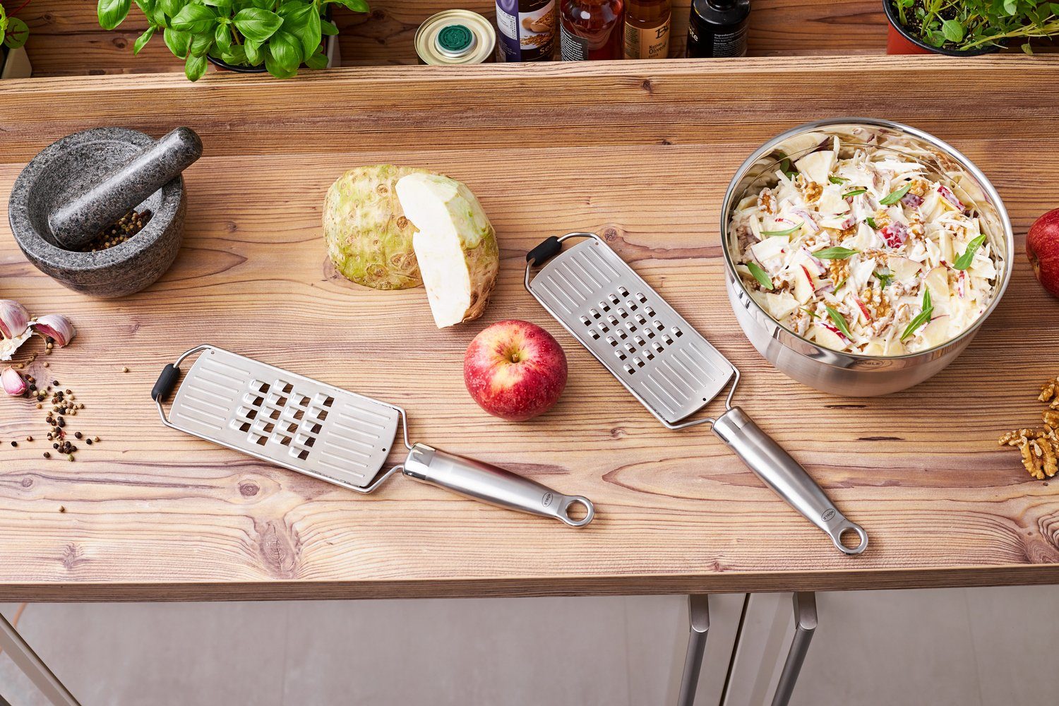 RÖSLE Küchenreibe, Edelstahl 18/10, (1-St), Grobreibe für Kartoffeln oder Käse, mit ergonomischem Griff