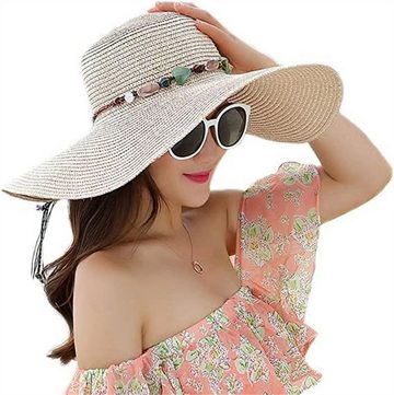 RefinedFlare Strohhut Faltbarer Damen-Strohhut mit breiter Krempe, Sonnenhut, UV-Schutz (1-St)