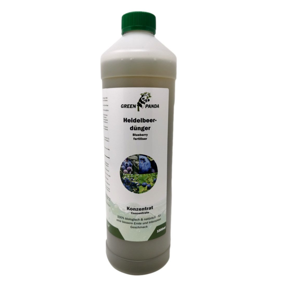 GreenPanda Beerendünger Heidelbeer- & Blaubeerdünger - Verbessert Ernte & Geschmack!, Flasche, 1-St., 1 Liter Pflanzenstärkungsmittel!