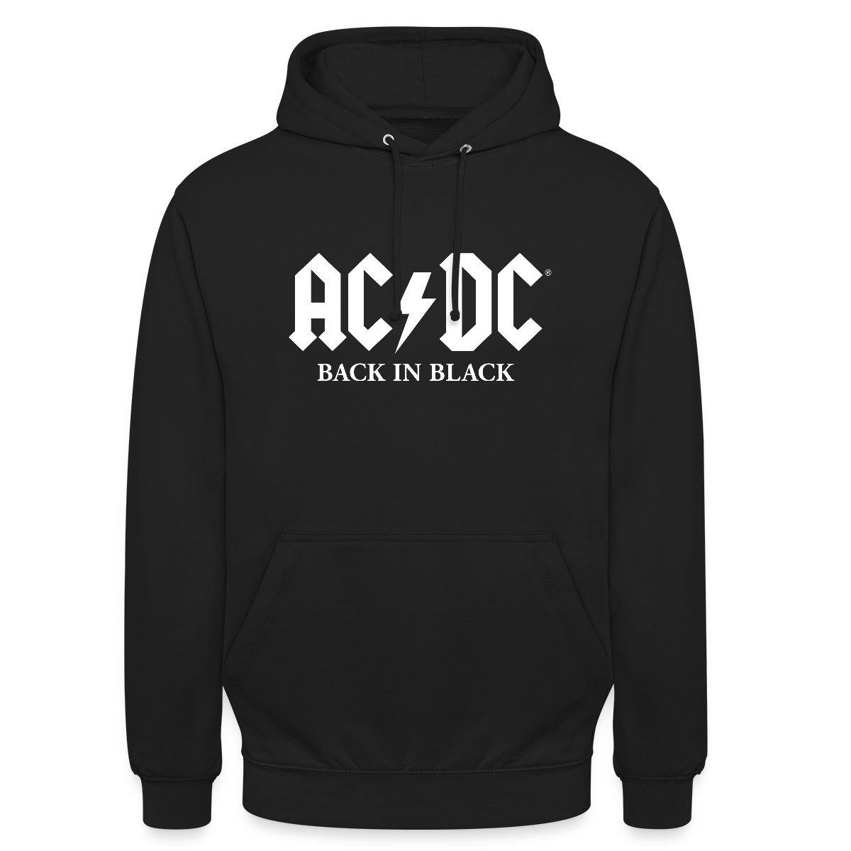 Spreadshirt Hoodie AC/DC Back In Black Logo Mit Blitz Unisex Hoodie (1-tlg)