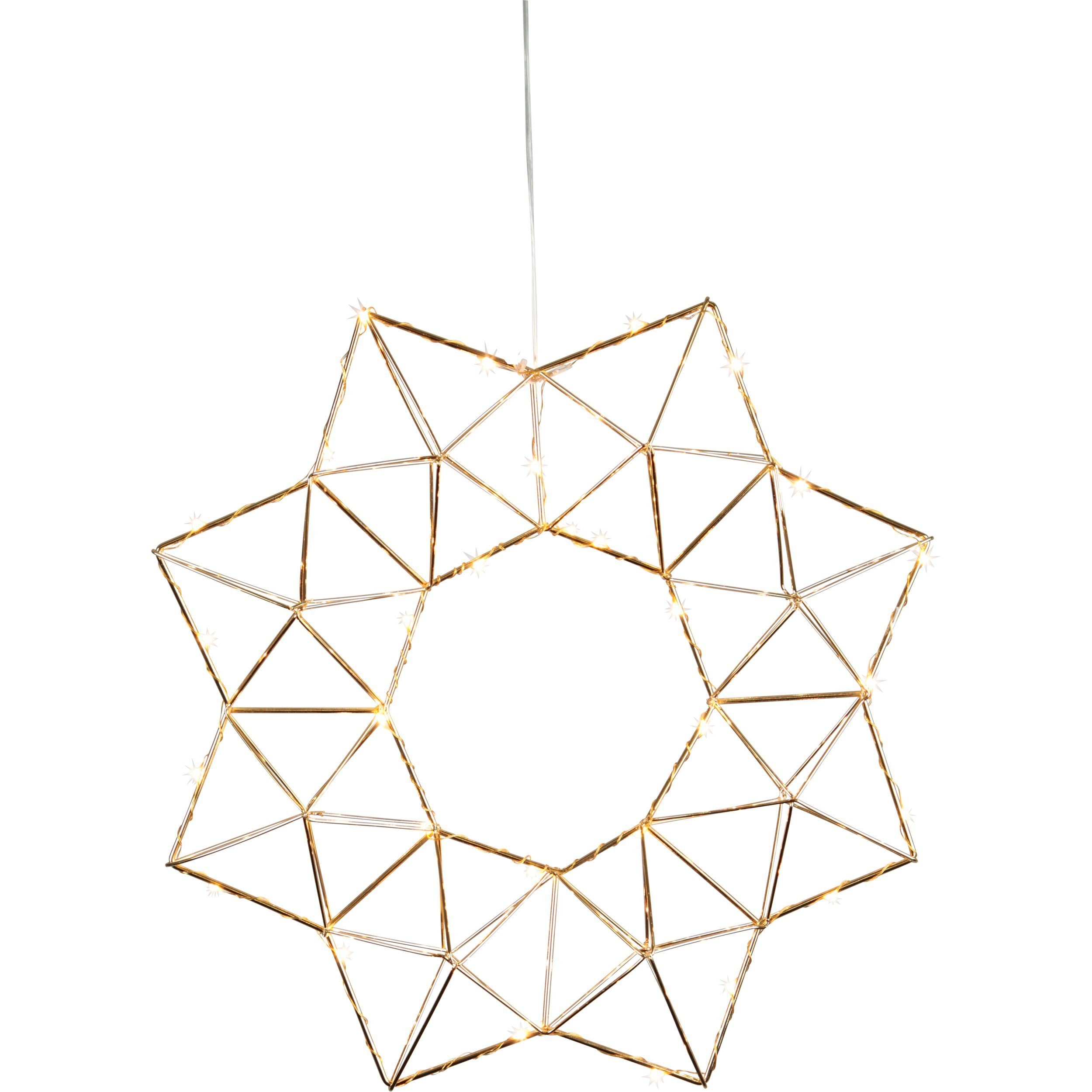 EGLO Papierstern Edge, LED Fenster Lichterkranz, Lichterstern mit Kabel, Ø 40 cm