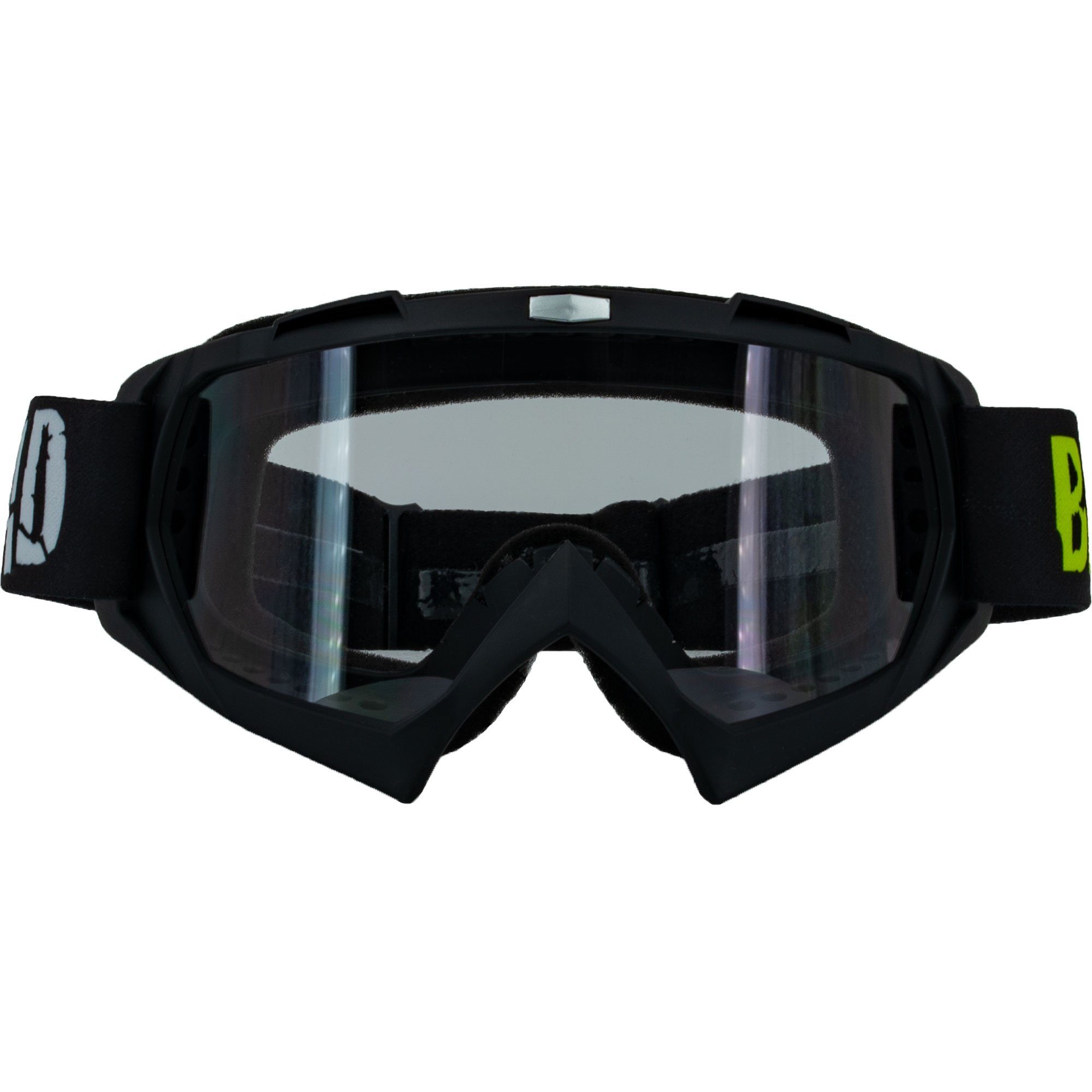 Broken Head Motorradbrille Crossbrille MX-2 Goggle Schwarz, Vorrichtung für Abreißvisiere