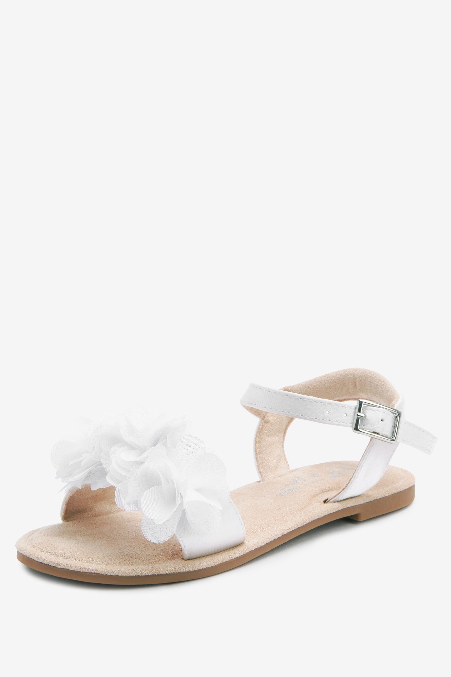 Sandale mit Zehentrenner Blütenapplikationen White Next (1-tlg)