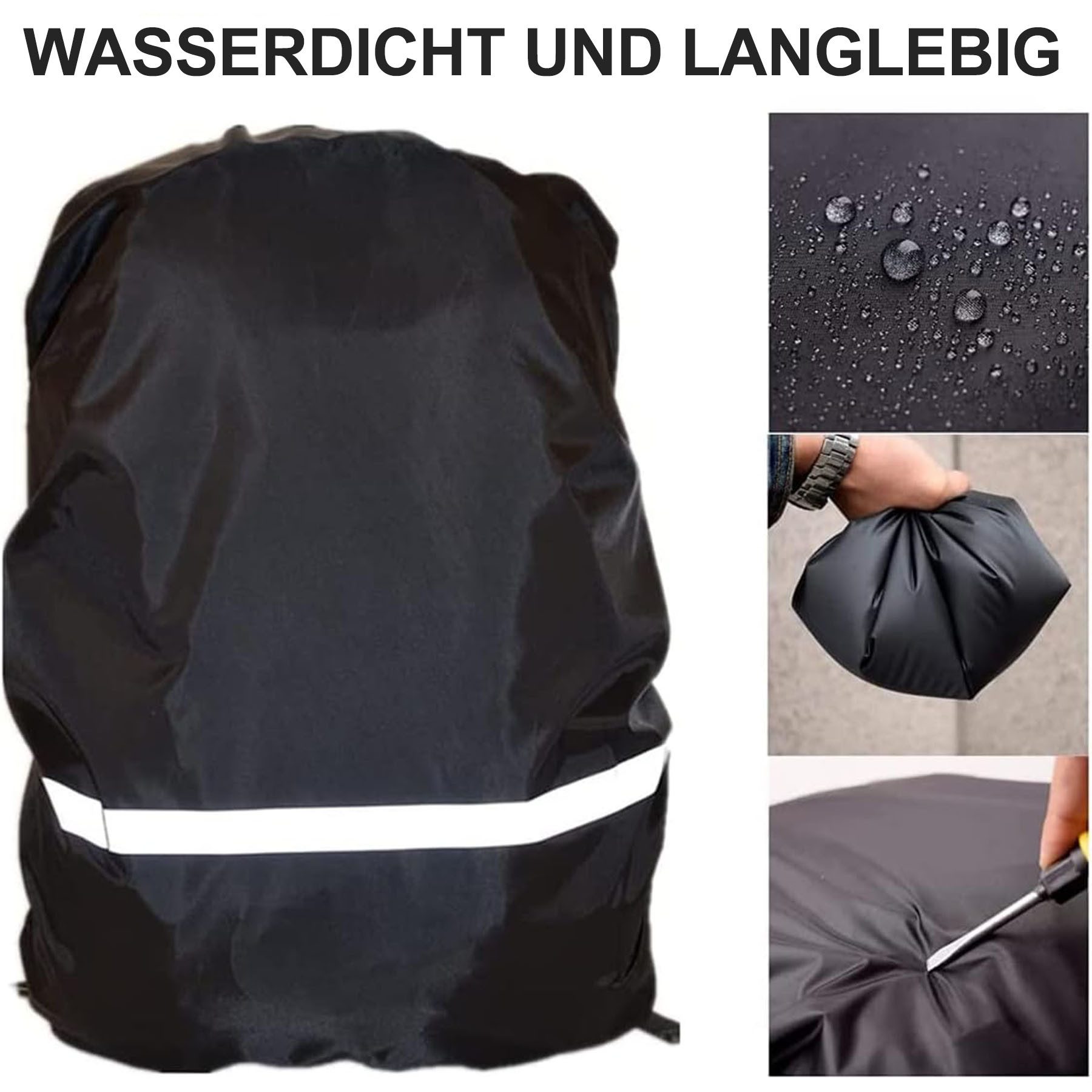 Courageous Backpack Rain Cover, Rain Cover for Backpacks (18-55L), Waterproof with Reflective Strips (Universal Windproof Rain Cover for Backpacks, Hiking, Camping, Traveling, Cycling), Multiple Sizes S/M/L, 100% Waterproof, Highly Reflective, Widely Used