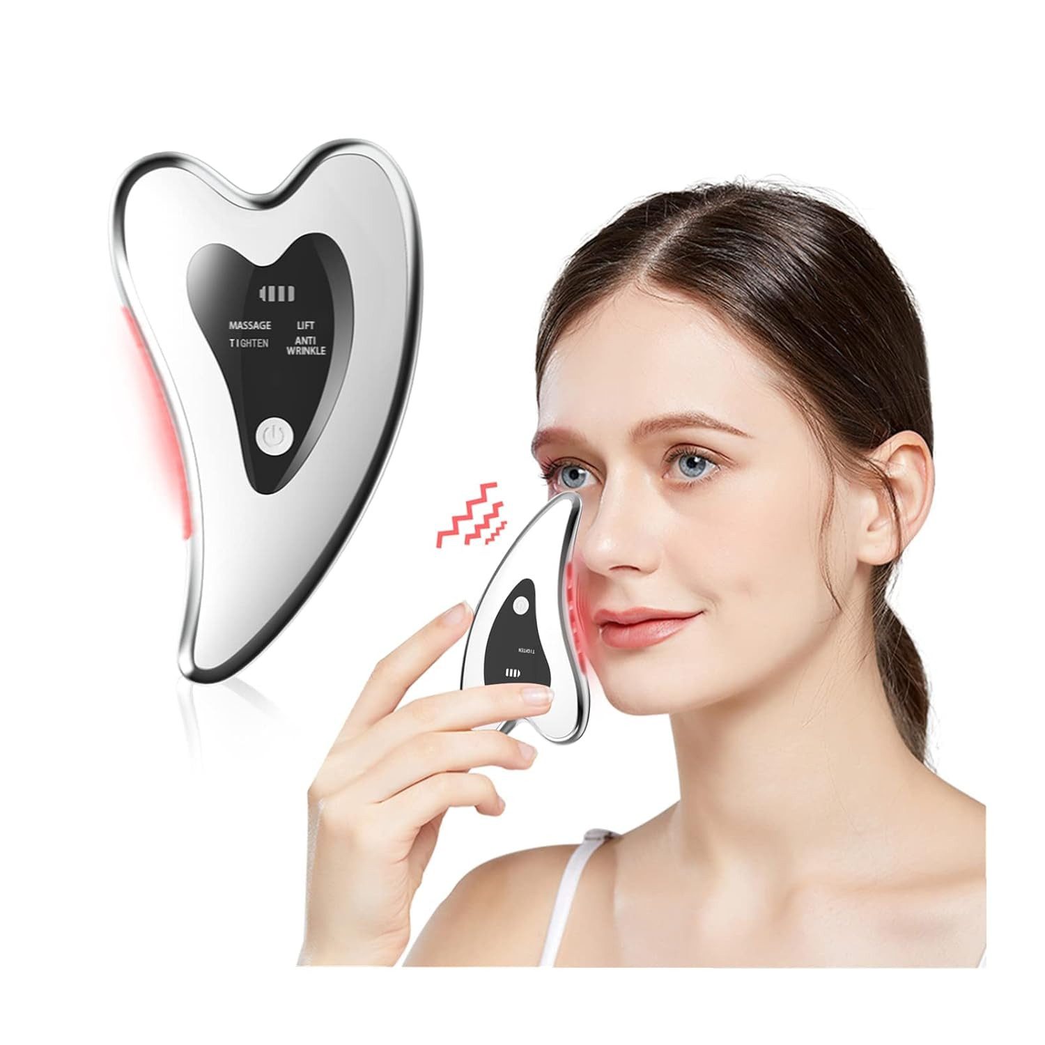 Massagegerät Elektrisches Gua ShaBeheizt & VibrationGua Sha Gesichtswerkzeuge