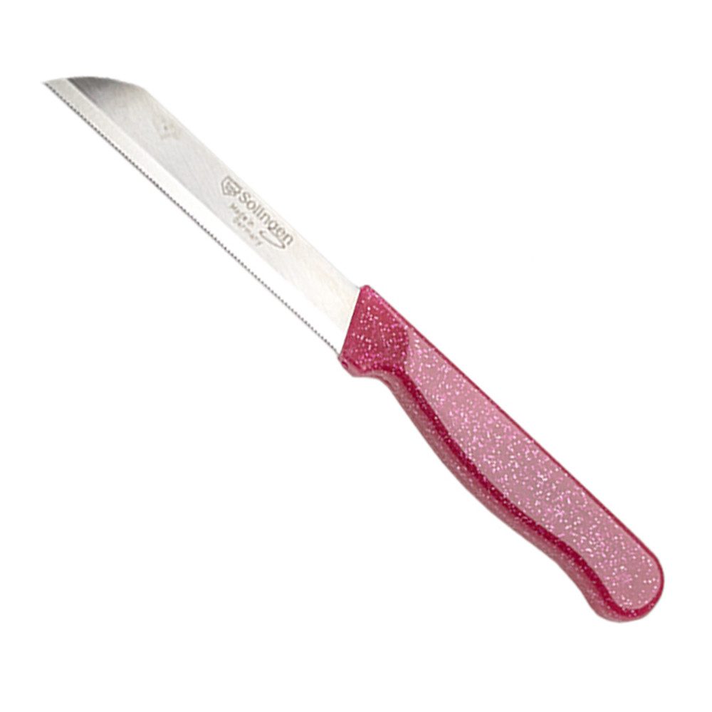 Visaggio Obstmesser Solingen Allzweckmesser Schälmesser Gemüsemesser Küchenmesser, Wellenschliff Solingen Messer, Flitter Optik, Edelstahl (rostfrei)