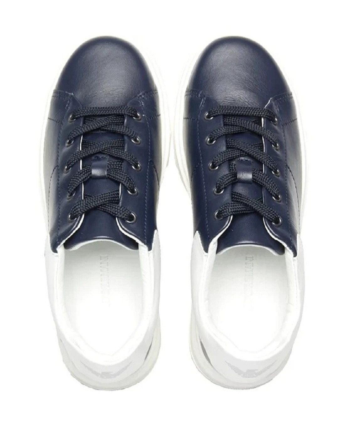 Emporio Armani Emporio Armani Kinder Sneakers, Emporio Armani Lace Up Nappa Sneaker Sneaker aus echtem Leder