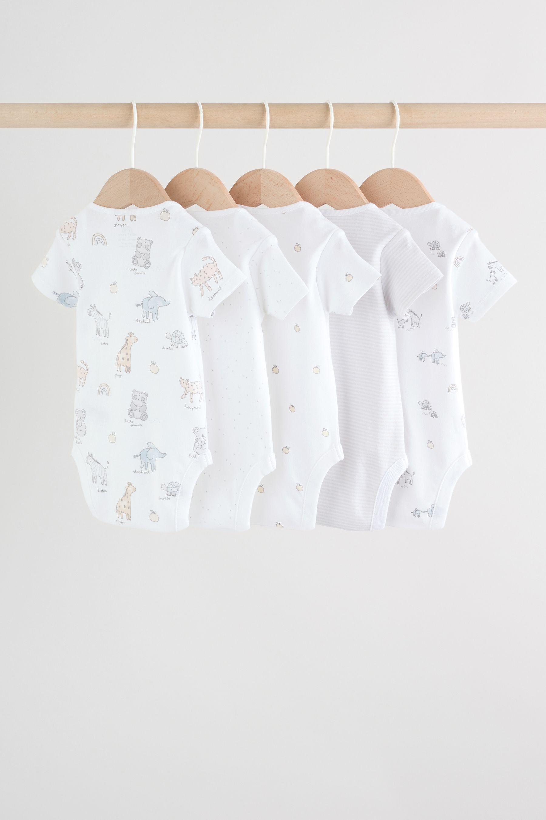 Next Kurzarmbody Kurzärmelige Baby Bodysuits im 5er-Pack (5-tlg)