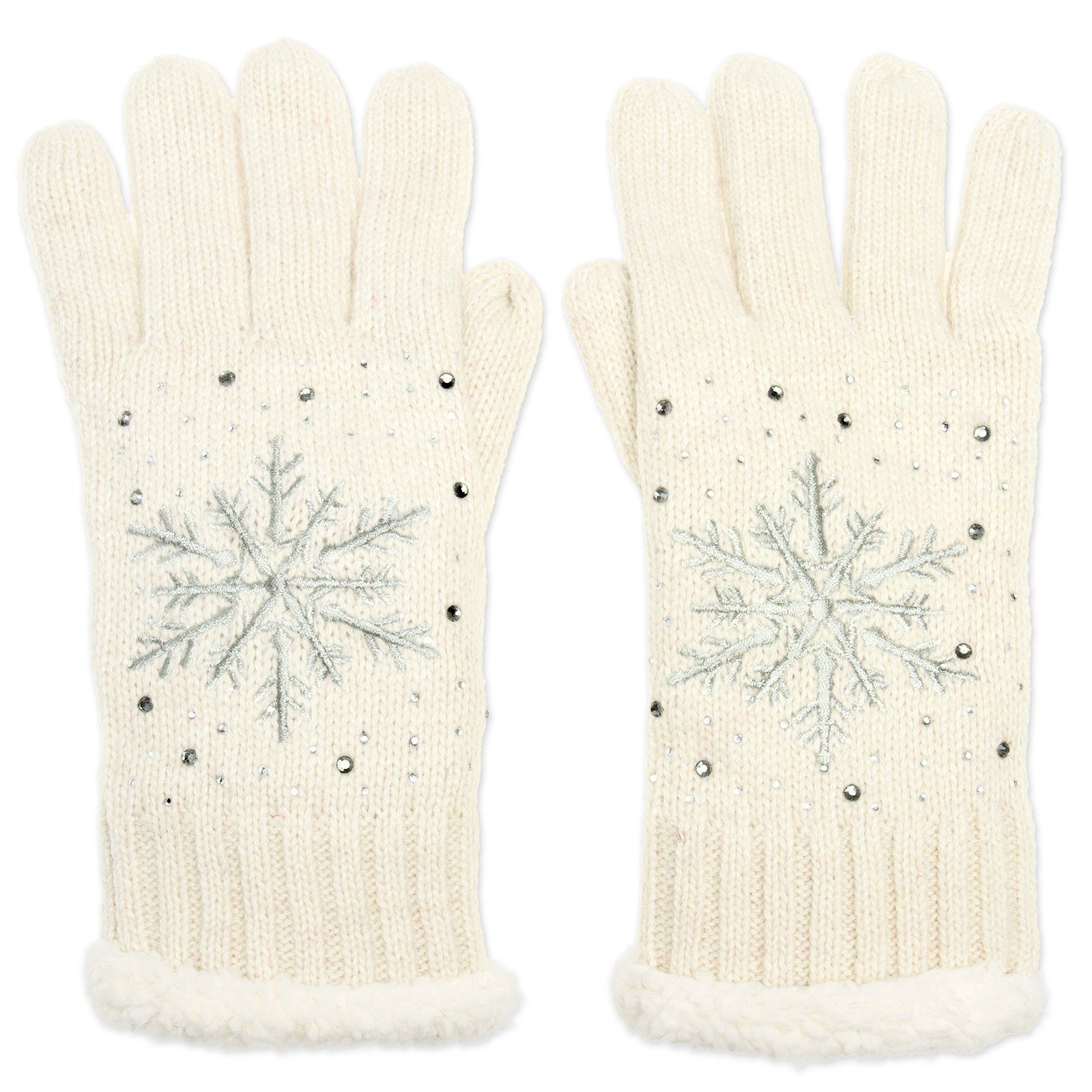 Faera Handschuhe Damen gefütterte Wollhandschuhe Strickhandschuhe Winterhandschuhe für Herbst Winter Onesize