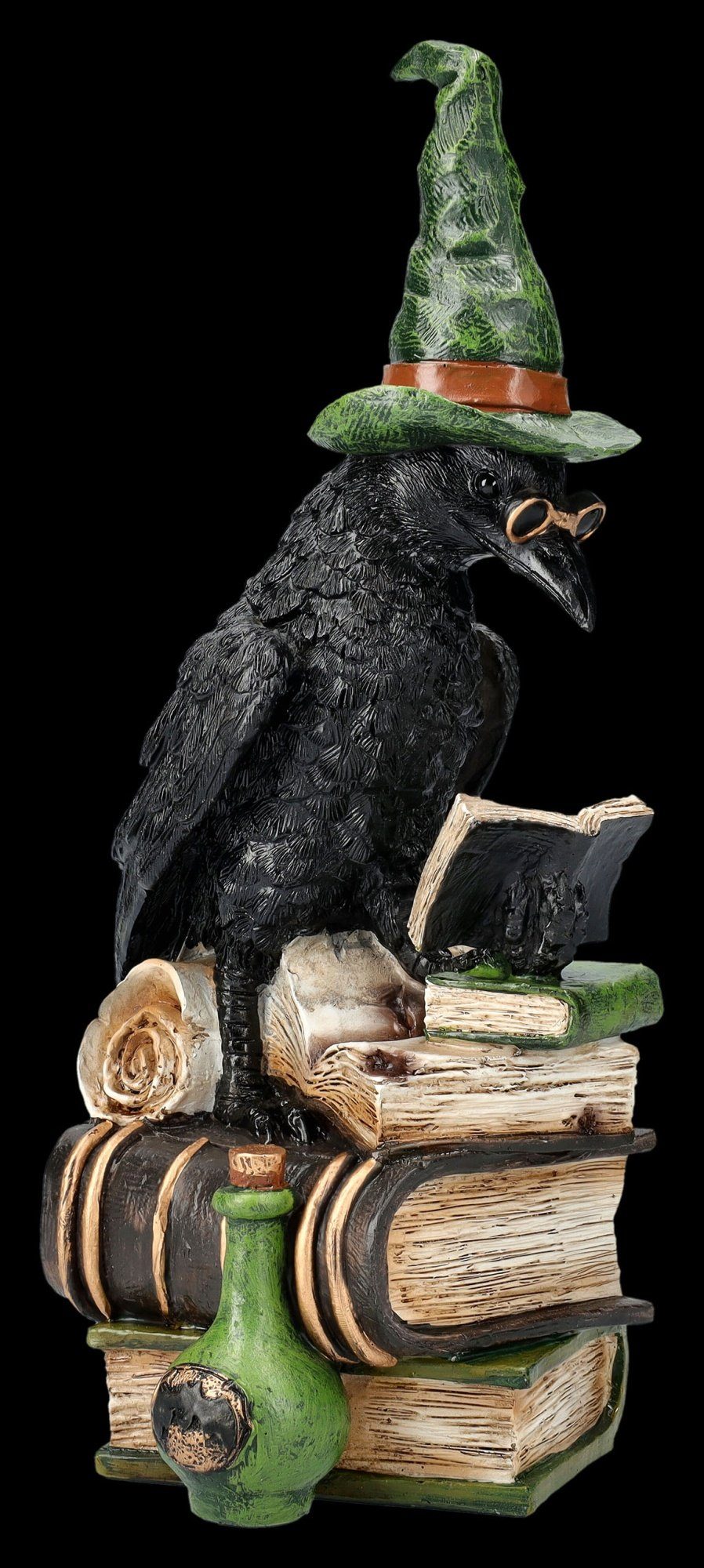 Figuren Shop GmbH Tierfigur Raben Figur - Witchcraft Raven - Fantasy Tierdeko Dekofigur Zauberer