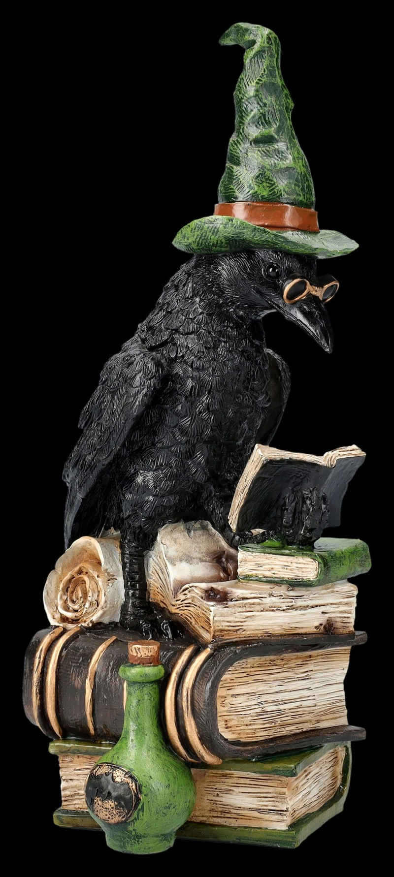 Figuren Shop GmbH Tierfigur Raben Figur - Witchcraft Raven - Fantasy Tierdeko Dekofigur Zauberer