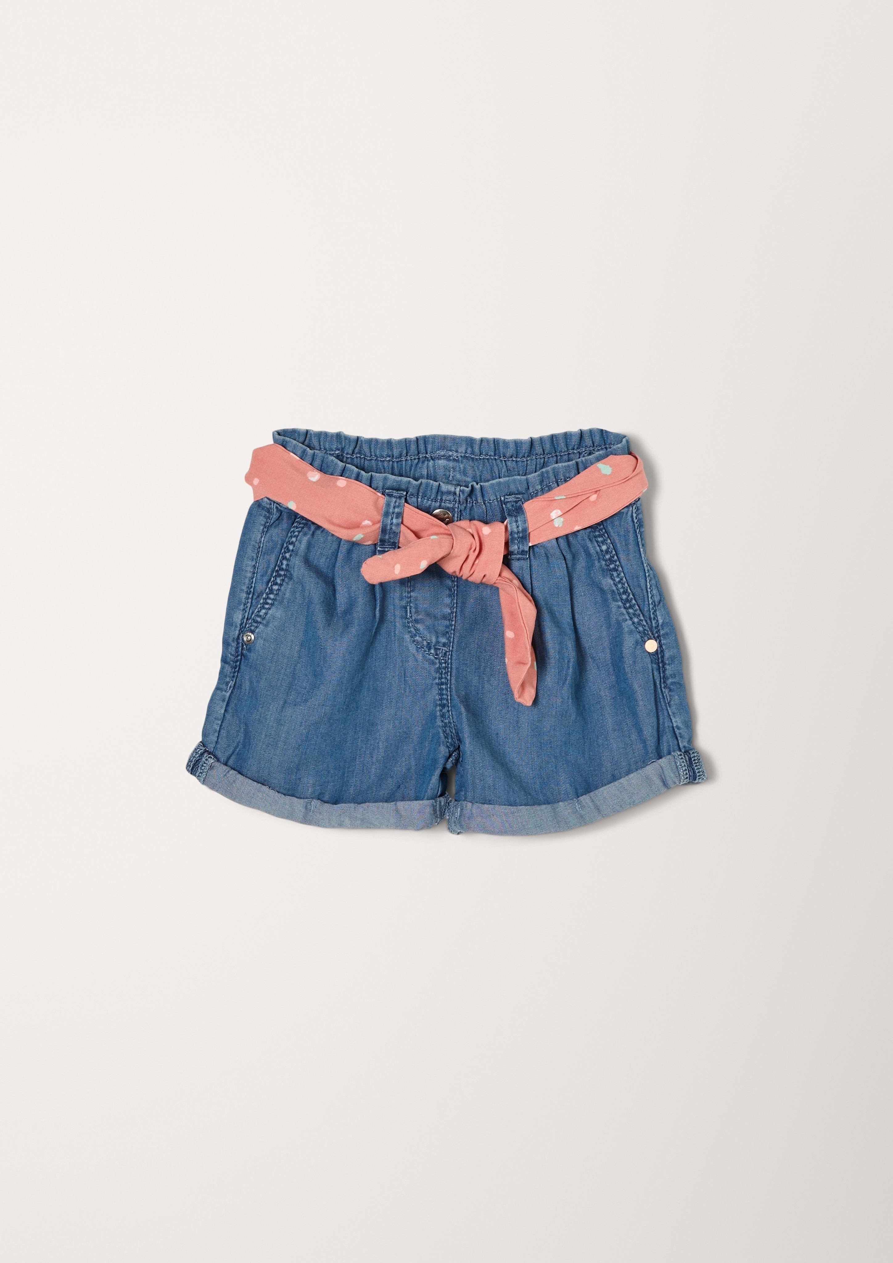 Kinder Mädchen (Gr. 50 - 92) s.Oliver 7/8-Jeans Lyocell-Shorts mit Bindegürtel