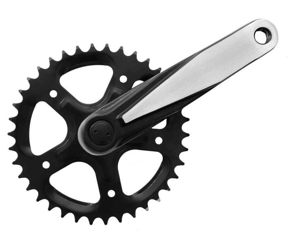 Fahrradkurbel Mijnen Pieper Kettenradgarnitur Speed Alu 170 mm lg schwarz/glanzpolie