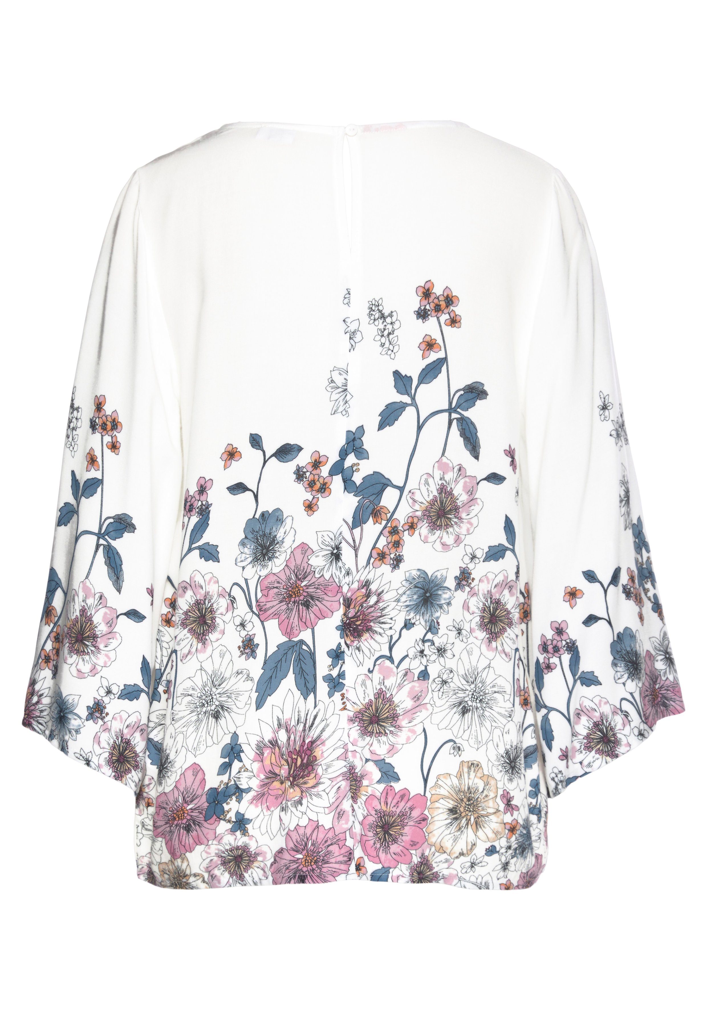 Schlupfbluse sommerlich LASCANA Trompetenärmeln, Blusenshirt, mit Blumenprint und