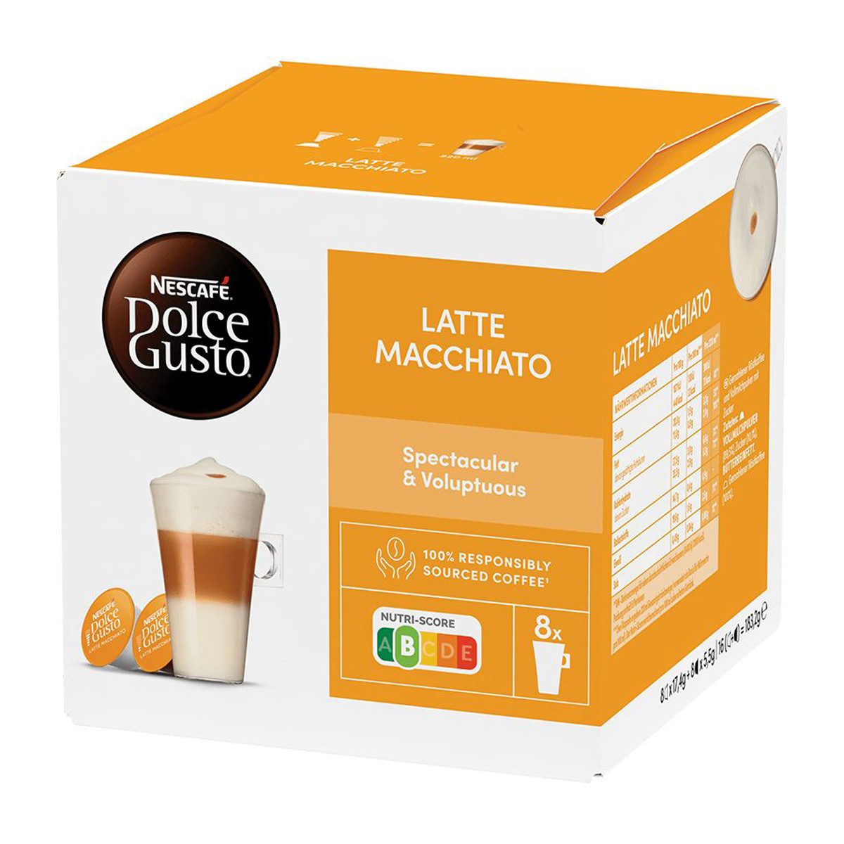 NESCAFE Kaffee, Nescafé Dolce Gusto Latte Macchiato Kaffee 8 Getränke 16 Kapseln