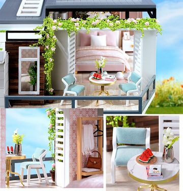 Cute Room 3D-Puzzle DIY holz Miniature Haus Puppenhaus Bachsglueck, Puzzleteile, 3D-Puzzle, Miniaturhaus, Maßstab 1:32, Modellbausatz zum basteln