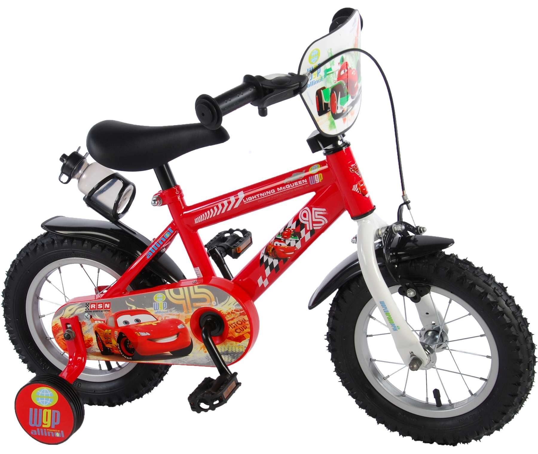 TPFSports Kinderfahrrad Disney Cars 12 Zoll, 1 Gang, (Jungs Fahrrad - Rutschfeste Sicherheitsgriffe), Kinder Fahrrad 12 Zoll mit Stützräder Laufrad Jungen Kinderrad