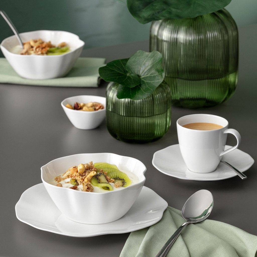 Villeroy & Boch Frühstücksteller Pura Frühstücks-/Dessertteller 22x22x2,5cm, (1 St), Premium Bone Porcelain, mikrow.- & spülm.sicher, Made in Germany