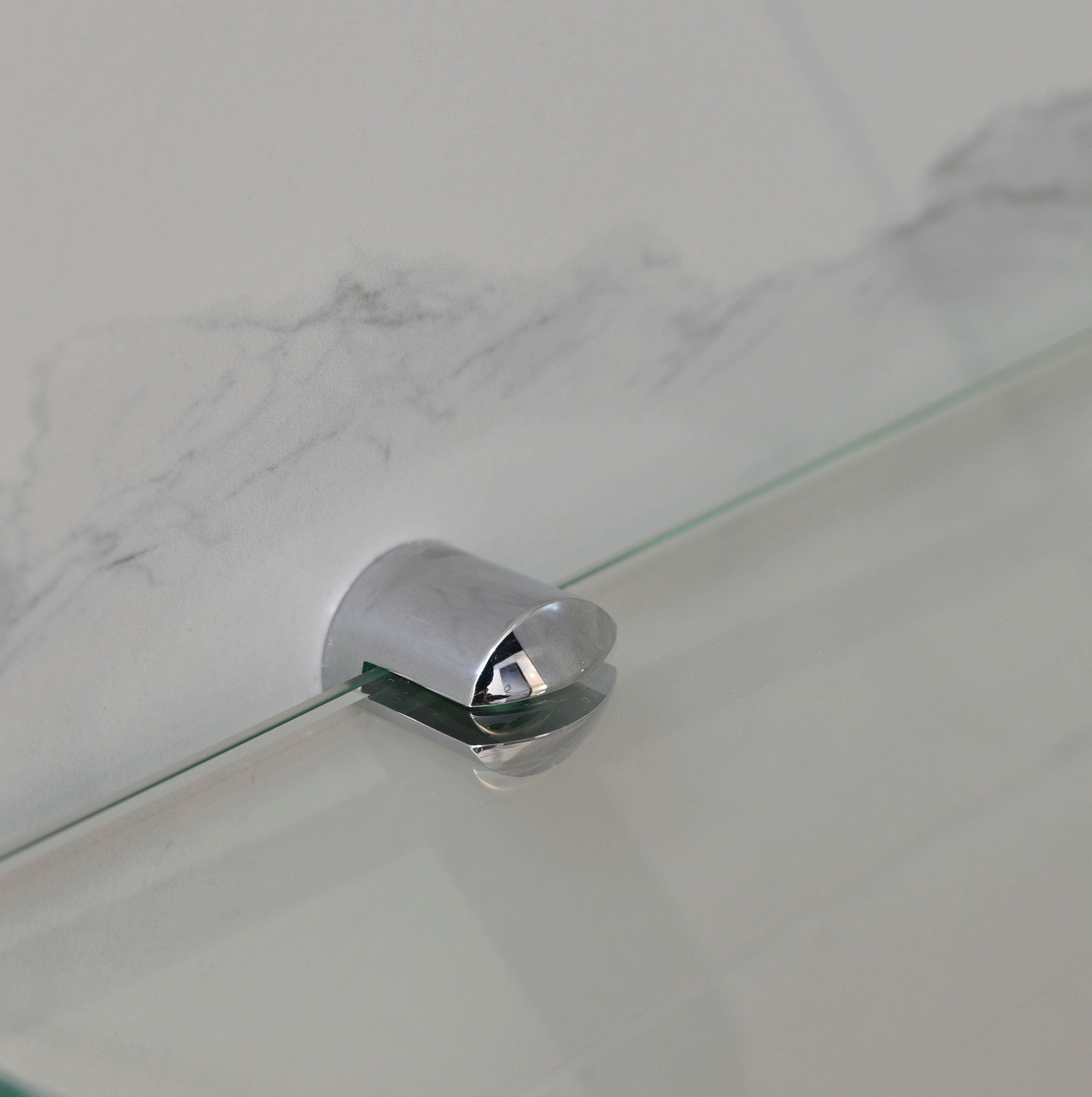 welltime Eckregal Duschglasregal, 2-tlg., 8mm, Klarglasoptik chrom/transparent Glasstärke Einscheibensicherheitsglas