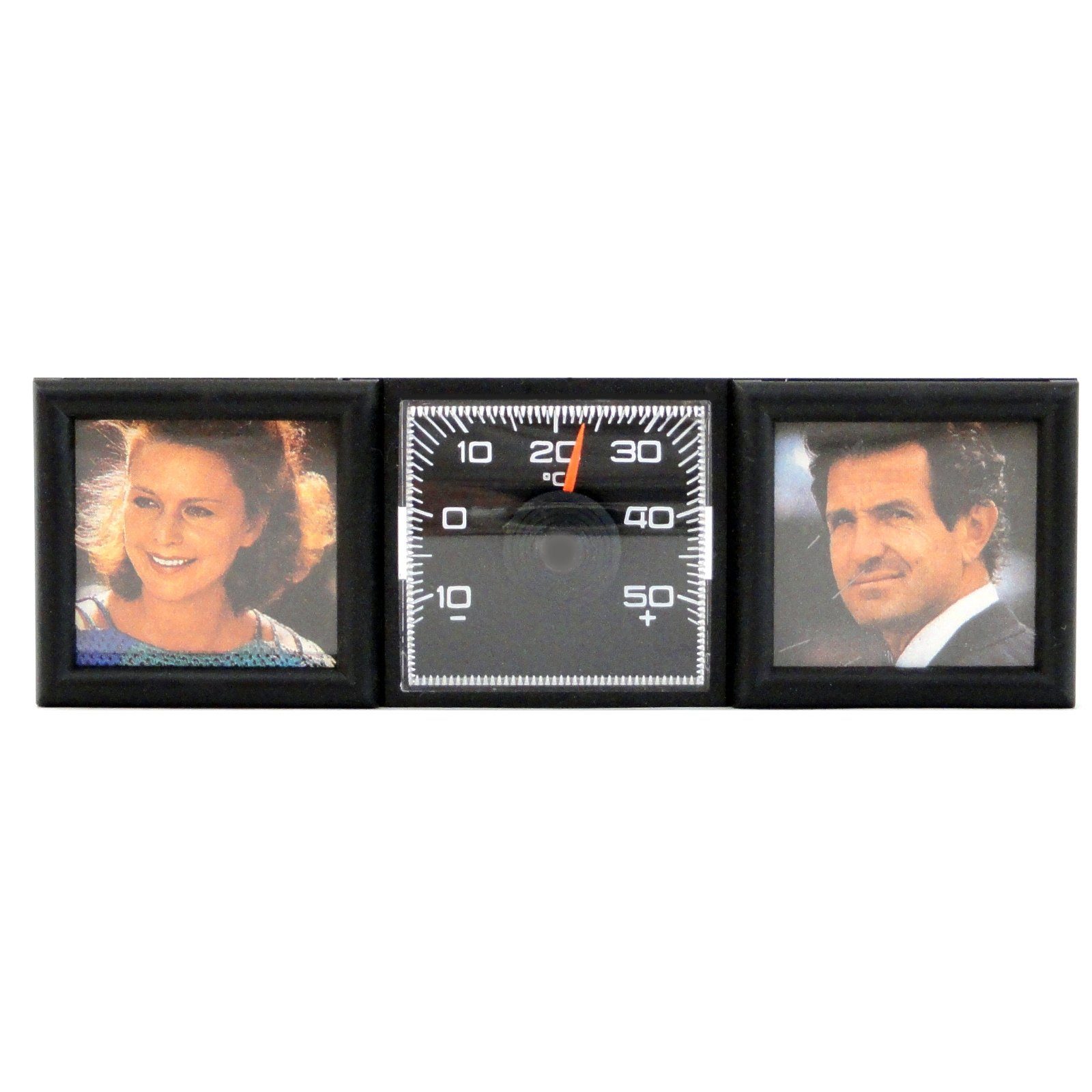 HR Autocomfort Bilderrahmen-Set Doppel Bilderrahmen Fotorahmen Thermometer DENK AN UNS mit Halterung, für 2 Bilder