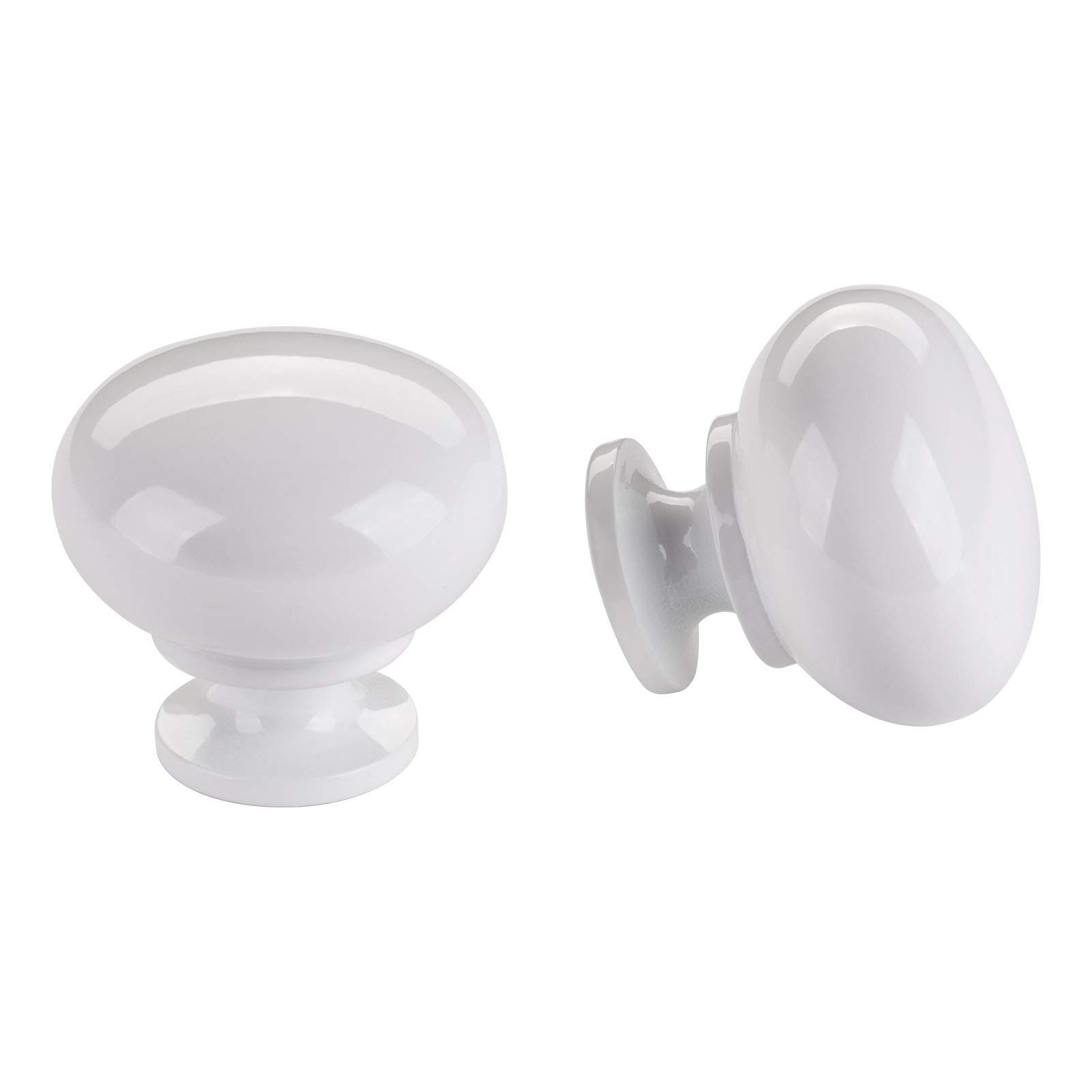 SO-TECH® Möbelknopf Schrankknopf OSCAR Ø 32,5 mm rund (1-St), weiß glänzend inkl. Befestigungsschraube